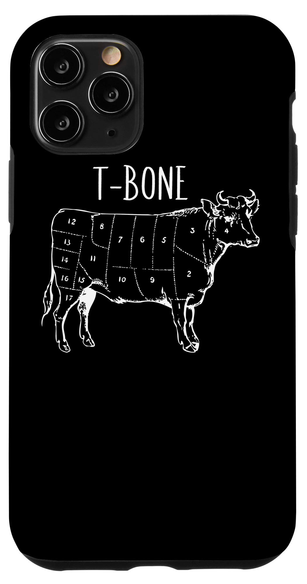 Premium iPhone 11 Pro Case - Shockproof T-Bone Steak Design BBQ Grill Themed Phone Cover for Outdoor Cooking, Camping & Barbecue Parties