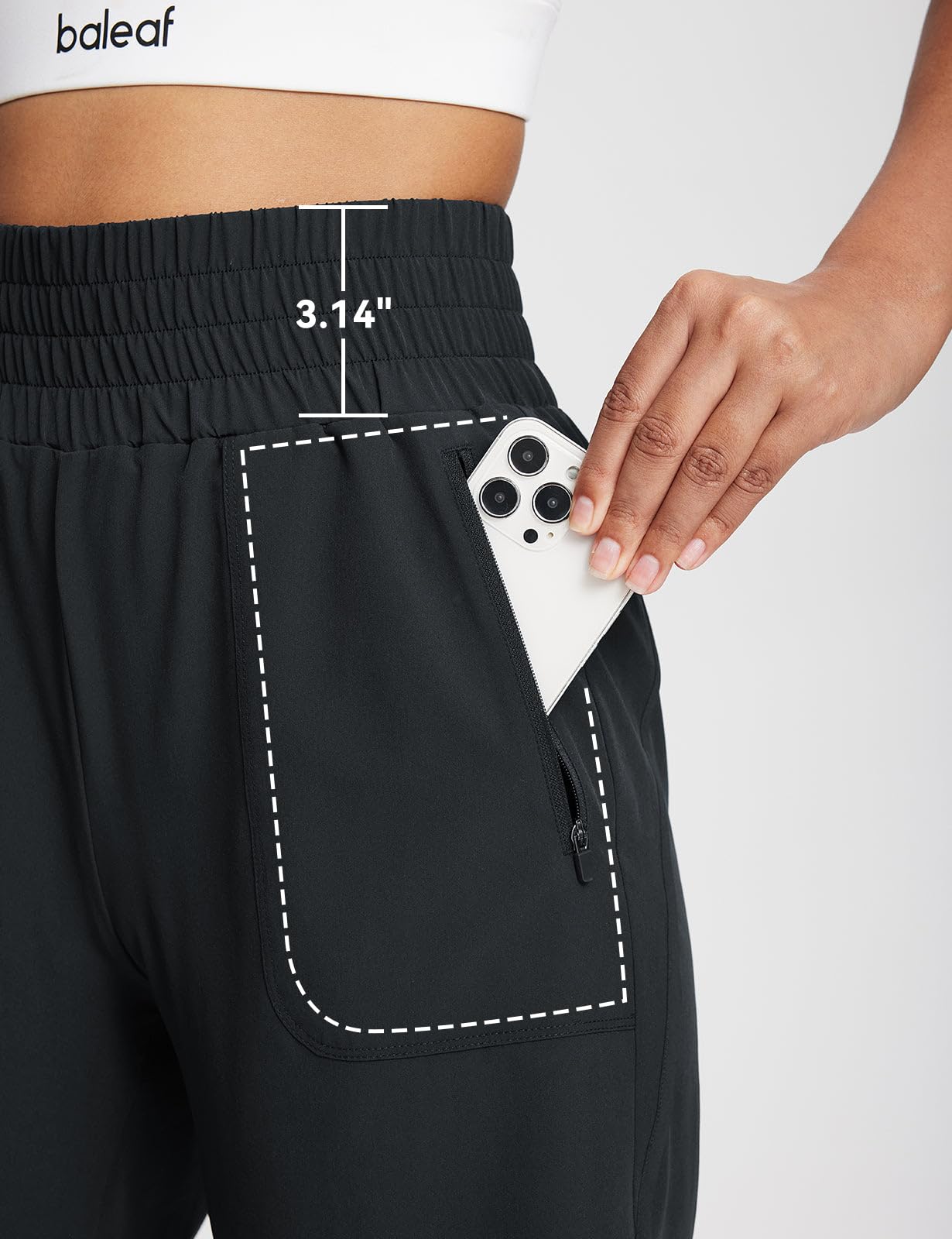 Baleaf Women's 7 Inch High Waisted Athletic Shorts - Quick Dry Running Workout Hiking Shorts with Zipper Pockets & UPF50+ Sun Protection - Perfect for Gym, Yoga, Outdoor Sports and Summer Activities