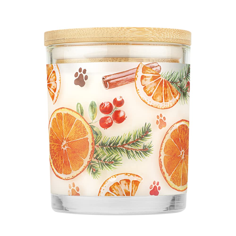 One Fur All Pet House Candle 2 Pack - Soy Wax, Plant-Based, Clean Burning Scented Candles for Home - Orange Spice Fragrance - Long Lasting Pet Odor Eliminator - Perfect for Living Rooms, Bedrooms & Pet Areas