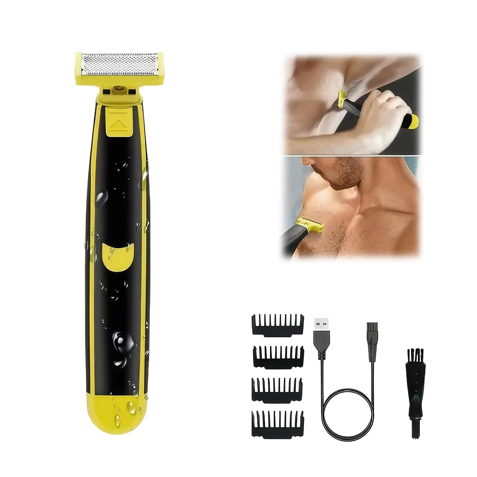 Best Rechargeable Wet & Dry Electric Shaver for Men - Fast Shaving with Powerful Motor, Non-Slip Grip & Durable Design - Includes Electric Shaver Cleaner (Model #5) - Perfect for Travel, Gym & Daily Grooming