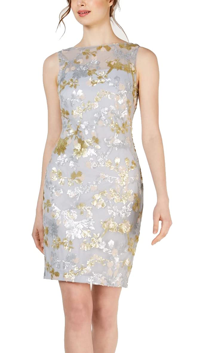 Calvin Klein Women's Sleeveless Sequin Sheath Cocktail Dress - Perfect for Evening Parties, Weddings & Special Occasions