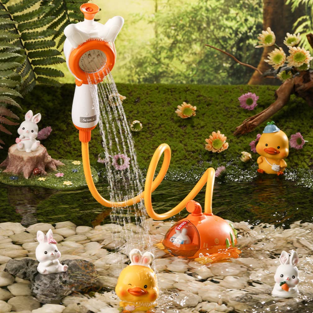 Battery Operated Submarine Bath Toy with Hand Shower Head - Cartoon Carrot Bathtub Toys for Kids | Fun Water Play for Toddlers & Bathroom Decor Accessories