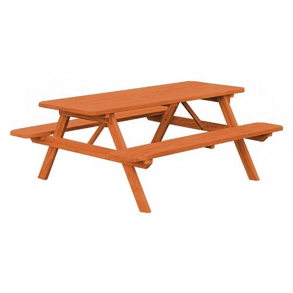 Durable Pressure Treated Pine Picnic Table with Attached Benches - Outdoor Dining Set for Backyard, Patio, Park & Camping - Weather Resistant Wooden Picnic Table for Family Gatherings & BBQs
