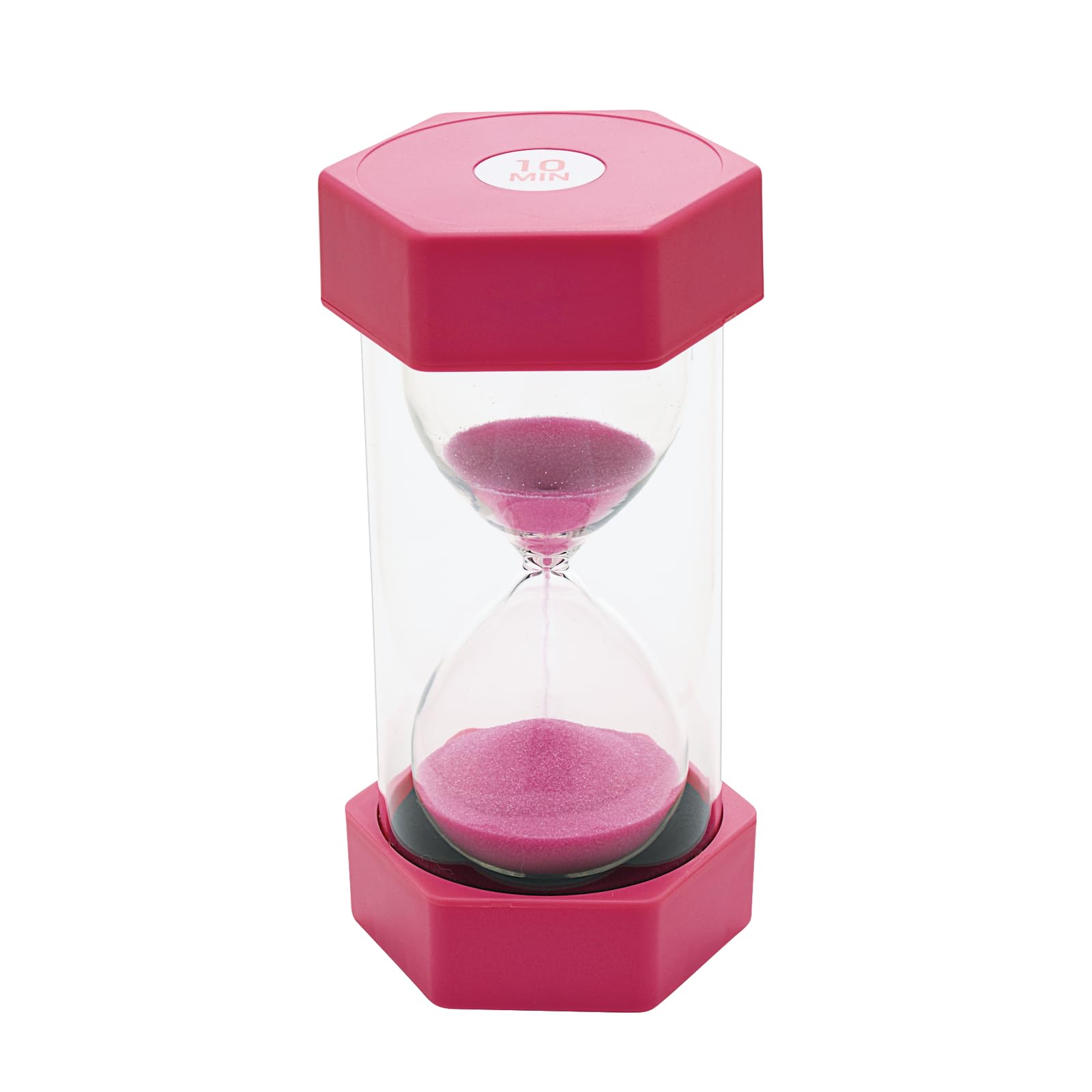 Excellerations 10-Minute Pink Sand Timer - Colorful Visual Timer for Kids, Classroom, Games & Time Management Activities