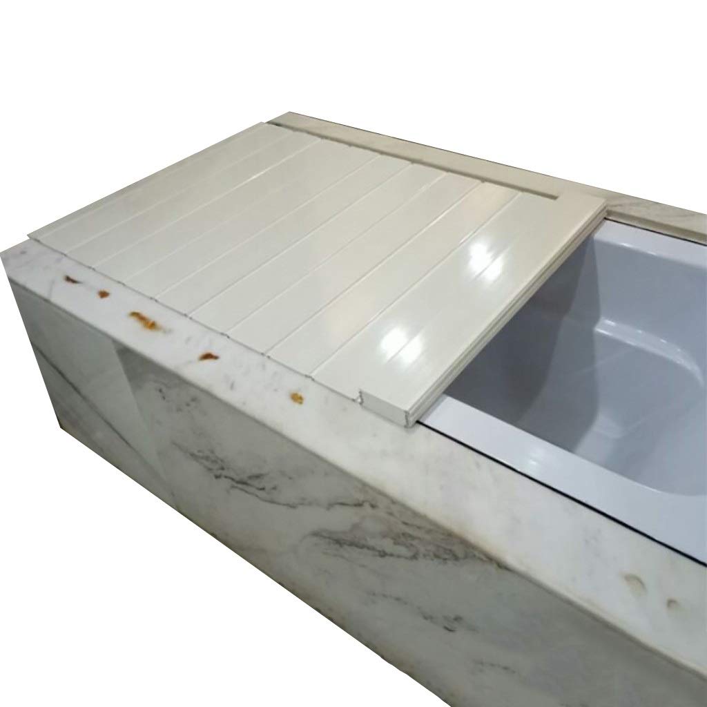 Bathtub Cover - Anti-Dust Folding Bathtub Insulation Board, PVC White (66x75x0.7cm) - Bathroom Dust Protection & Energy Saving for Home Spa