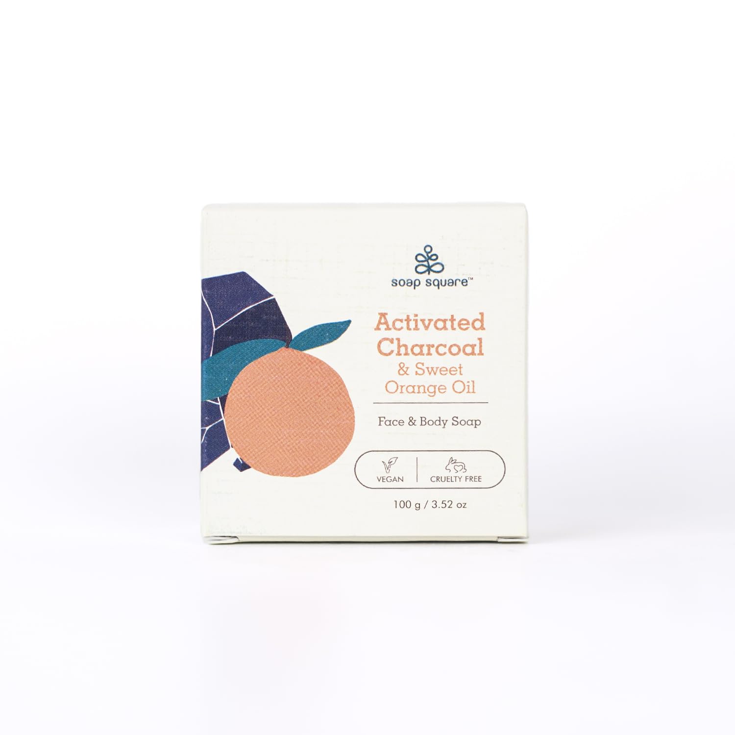 Activated Charcoal & Sweet Orange Oil Soap Bar - SLS Free, Paraben Free, Vegan & Cruelty-Free - Handcrafted in India - Perfect for Acne-Prone Skin & Sensitive Skin Care - Great as Customized Gifts for Birthdays & Holidays