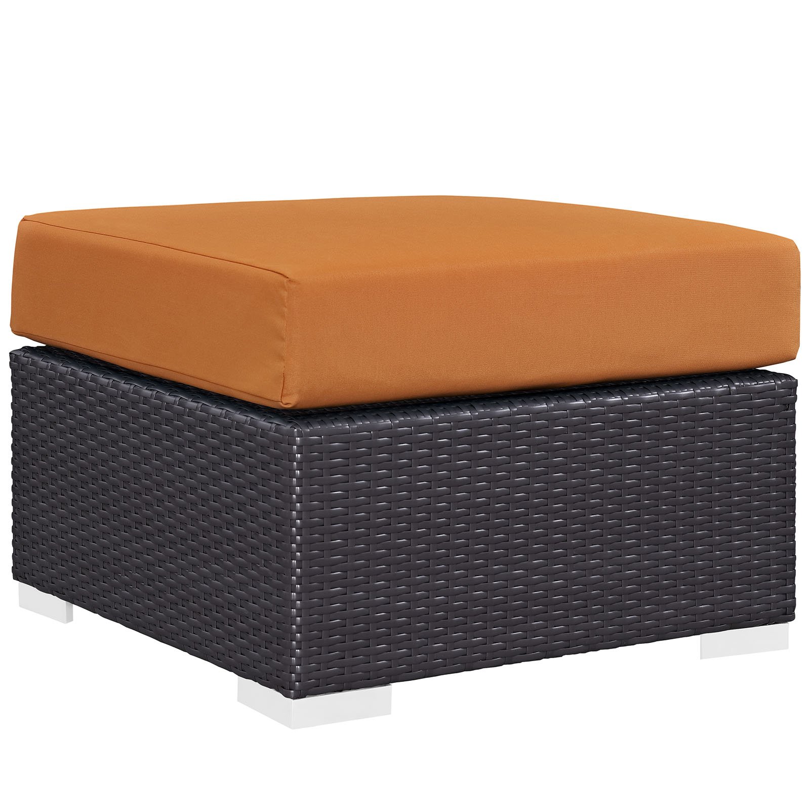 Modway Convene Collection 8-Piece Outdoor Patio Sectional Set - Espresso Brown Wicker Furniture with Cushions for Backyard, Garden & Poolside Relaxation