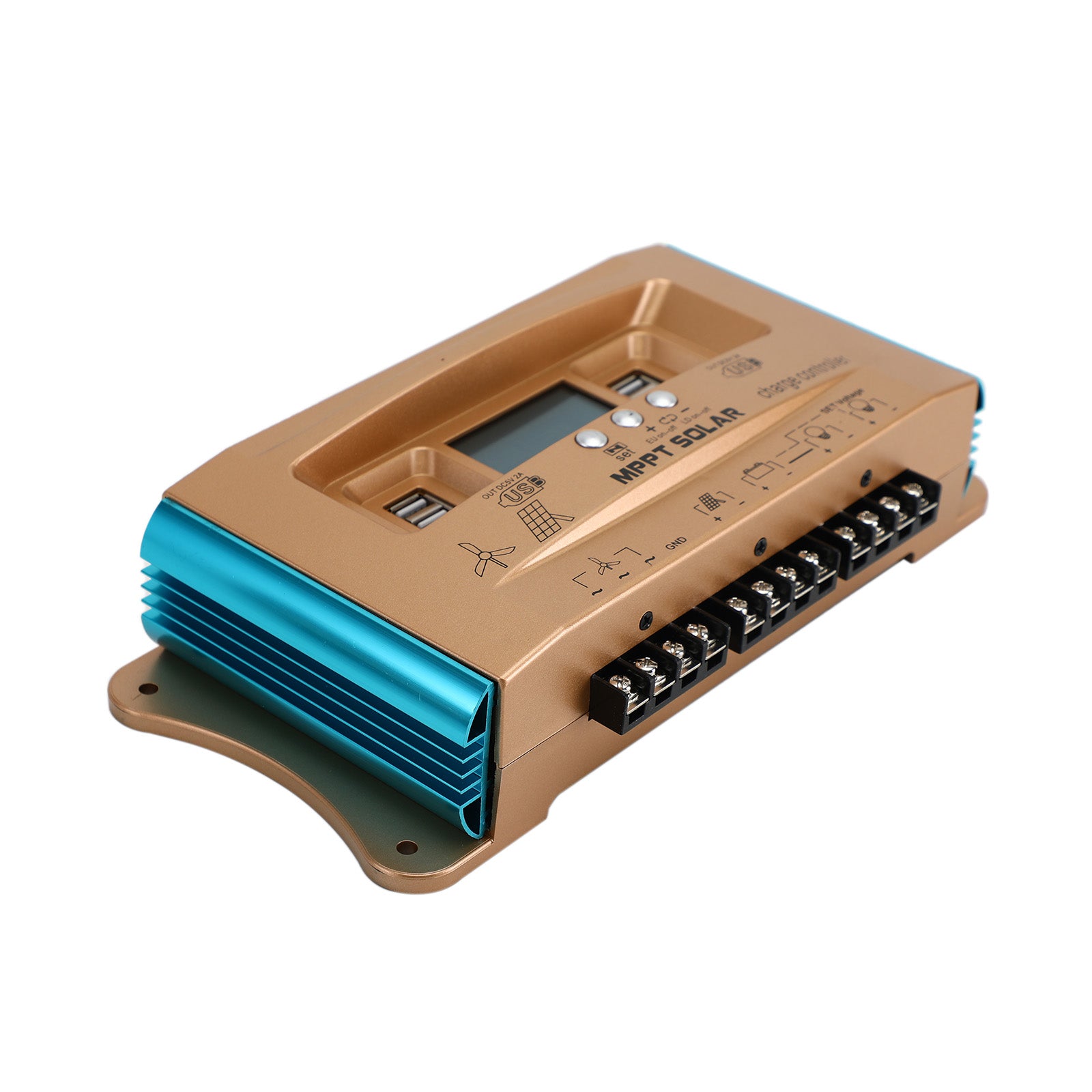 100A MPPT Solar Charge Controller with Dual USB Ports - 12V/24V/36V/48V/60V Auto-Switching for Wind & Solar Hybrid Systems - Perfect for Off-Grid Power, RV, Marine, and Home Backup Applications