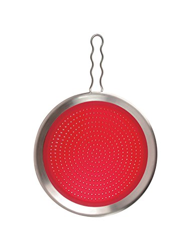 RazorEdge Splatter Screen - 6 Pack Stainless Steel & Silicone Splatter Guard for Cooking, Candy Apple Red - Perfect for Frying, Sautéing, and Preventing Oil Splatters in the Kitchen