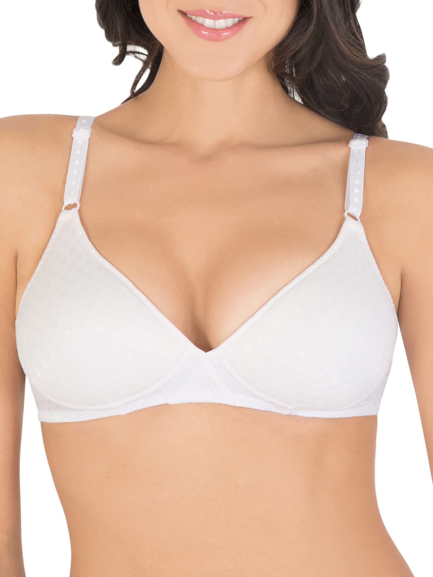 Fruit of the Loom Women's Lightly Lined Wire-Free Bra - Comfortable Wireless Support for Everyday Wear, Yoga & Lounge