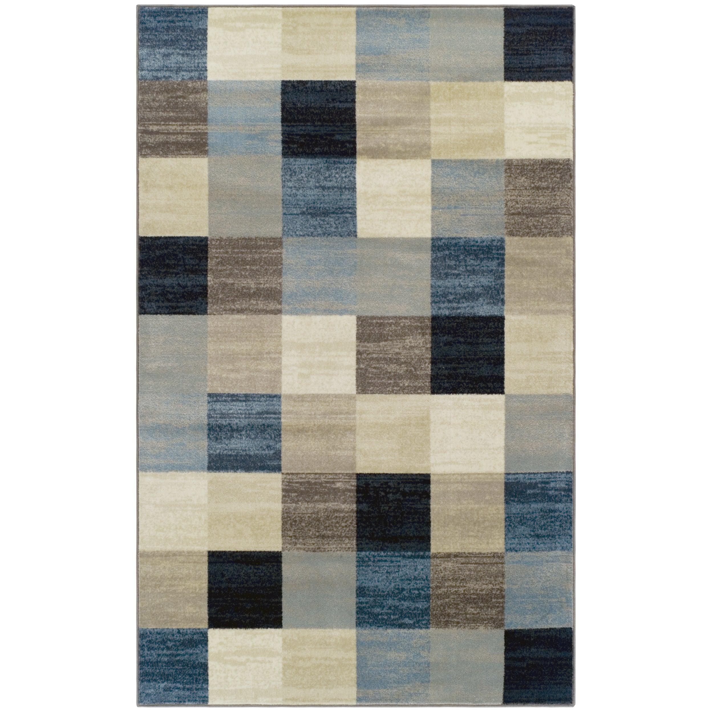 Stylish Rockway Geometric Checkered Block Indoor Area Rug - Non-Slip Floor Mat for Living Room, Bedroom, Office Decor - Perfect for Home, Apartment & Dorm Room