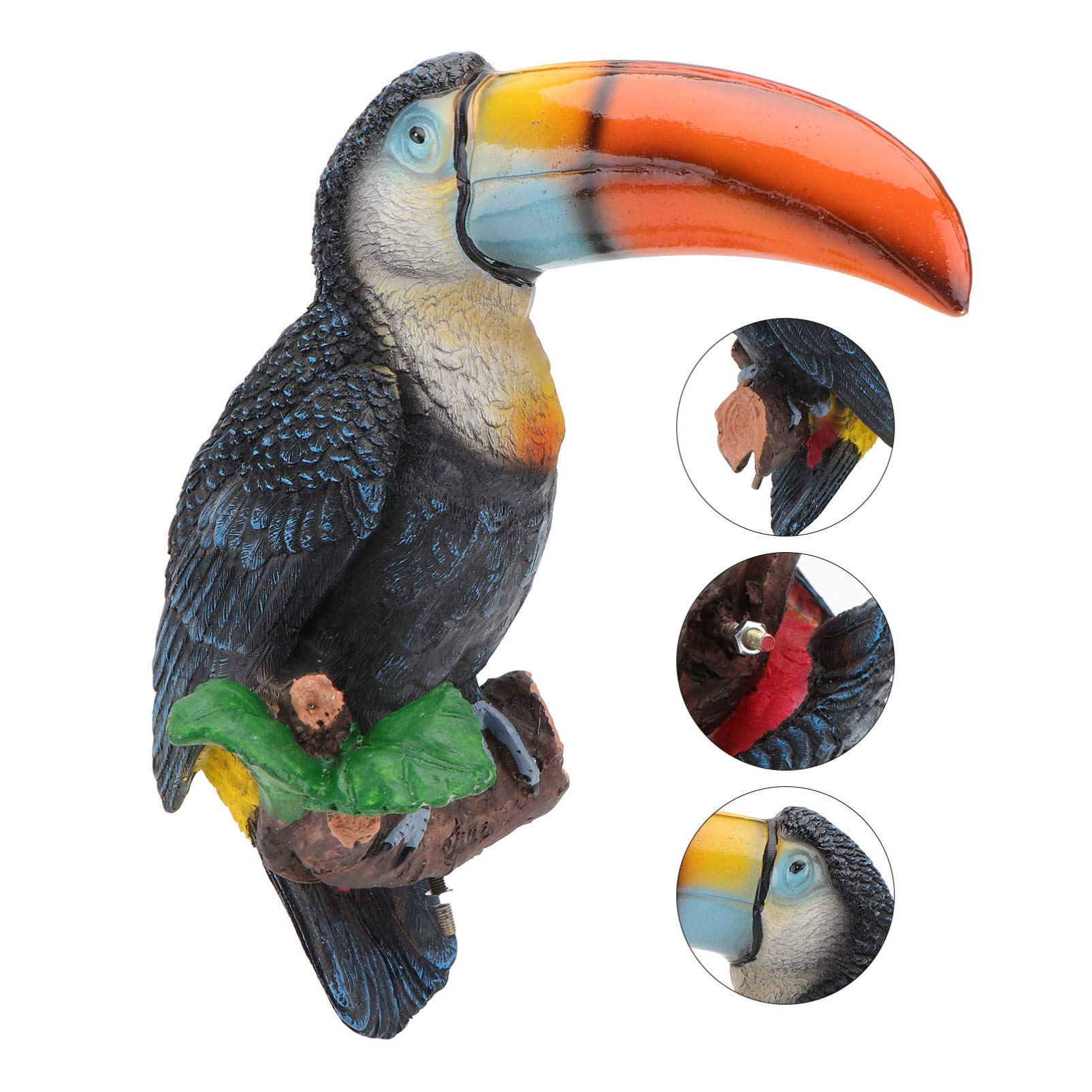 DOITOOL Large Resin Parrot Garden Sculpture - Big Mouth Parrot Ornament for Outdoor Decor, Bird-Themed Yard Art, and Tropical Backyard Scene Decoration | Perfect for Patio, Lawn, and Garden Landscaping