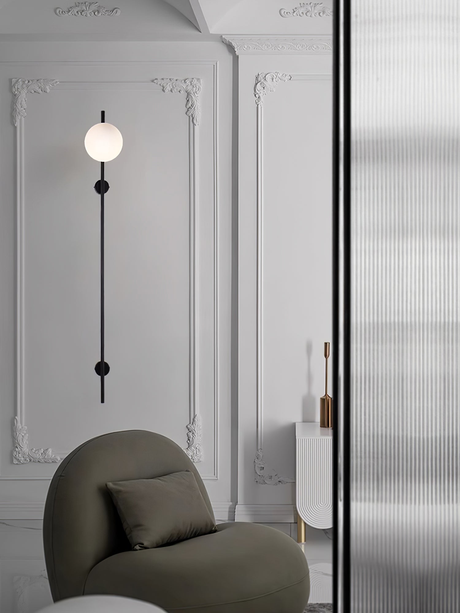 Modern Wall Sconce Lighting - Dimmable LED Wall Light Fixture for Bedroom, Living Room & Hallway - Elegant Home Decor Indoor Lighting (Brushed Nickel)