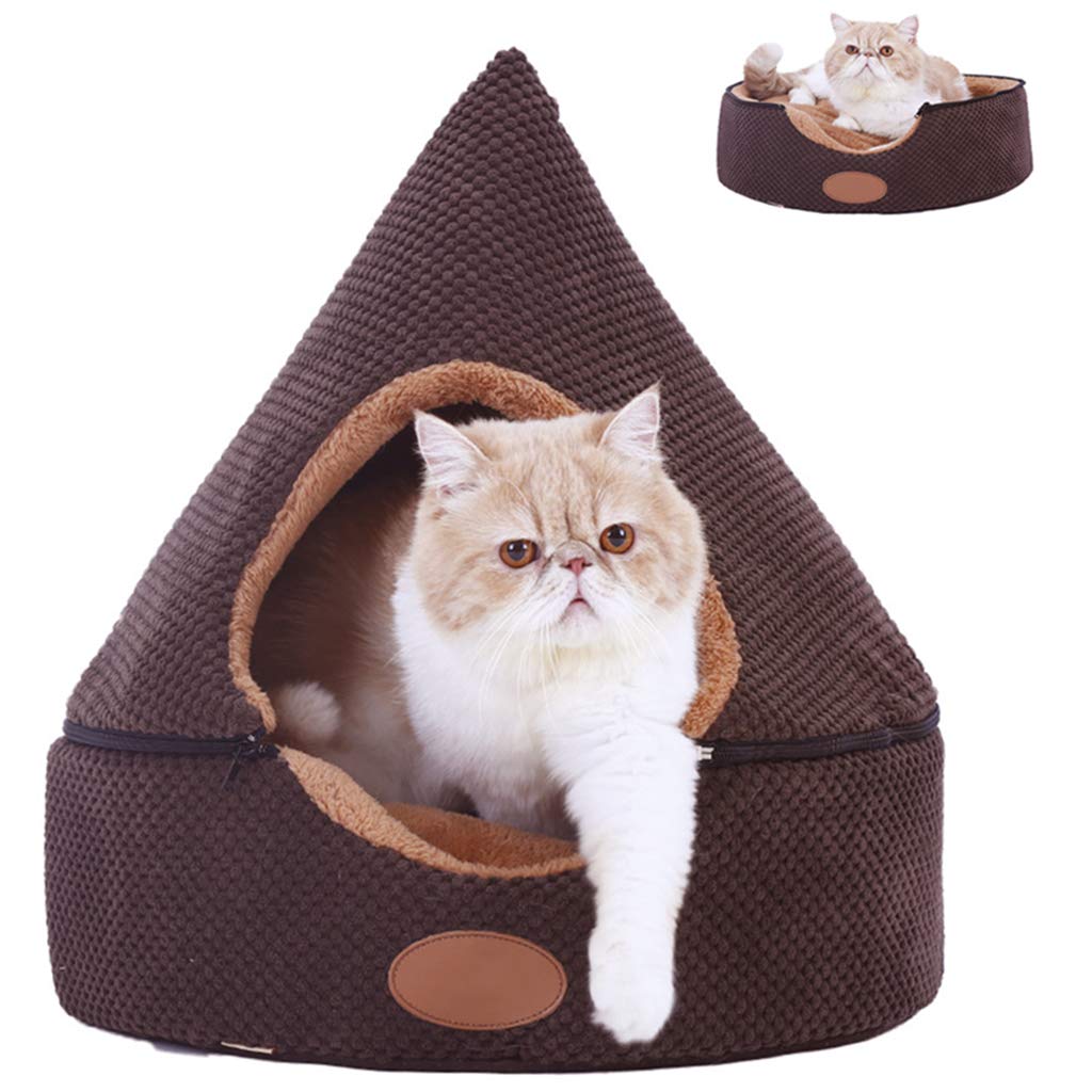 LTLJX Foldable Pet Bed - Soft Plush Cat Cave & Dog Kennel, Washable Warm Sleeping Mat for Puppies & Kittens (56x56cm) - Perfect for Indoor Cozy Napping & Crate Training