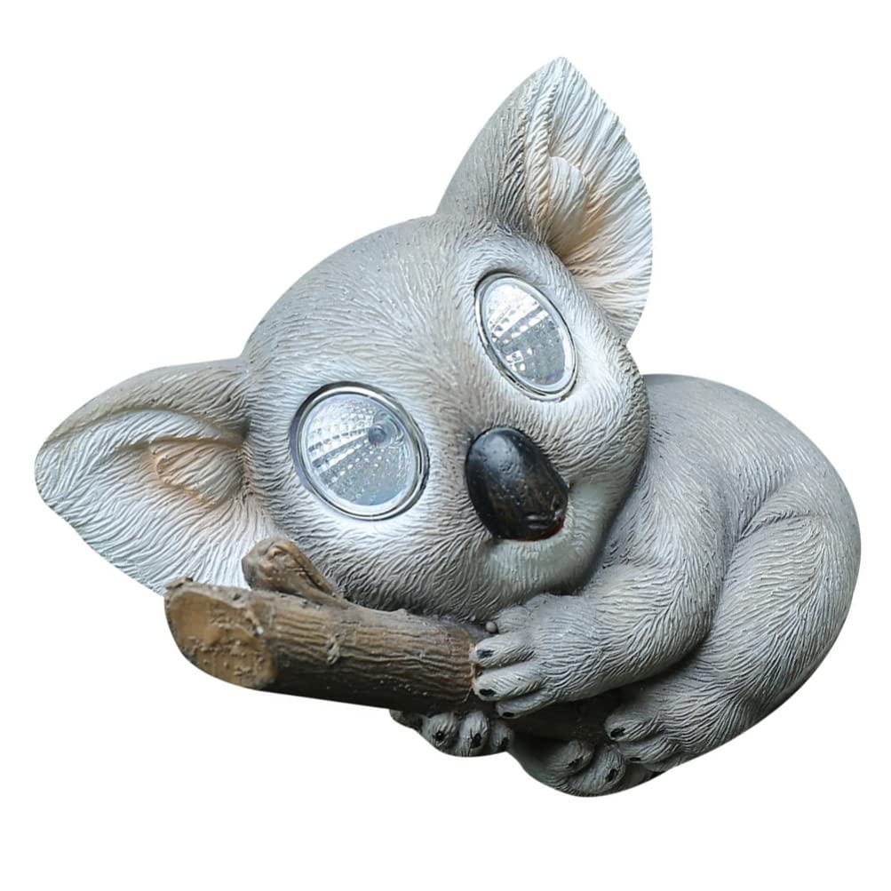 Solar-Powered LED Koala Garden Statue - Weatherproof Resin Outdoor Yard Art Decor for Patio, Lawn & Garden | Cute Animal Sculpture with Solar Light for Nighttime Illumination