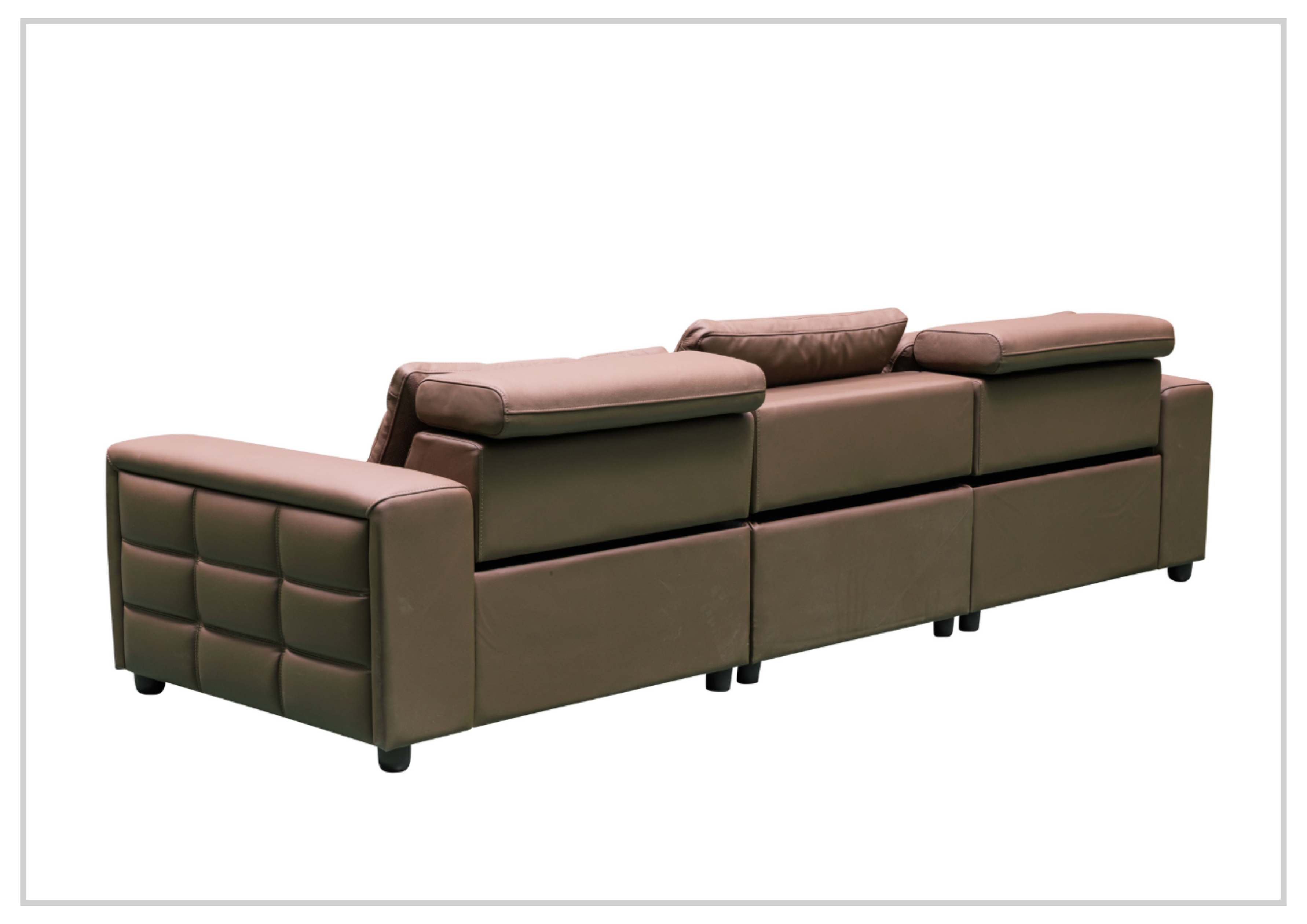 Klaussner Orlano 3-Seater Brown Leather Power Reclining Sofa - Comfortable Electric Recliner for Living Room, Home Theater & Family Room Relaxation