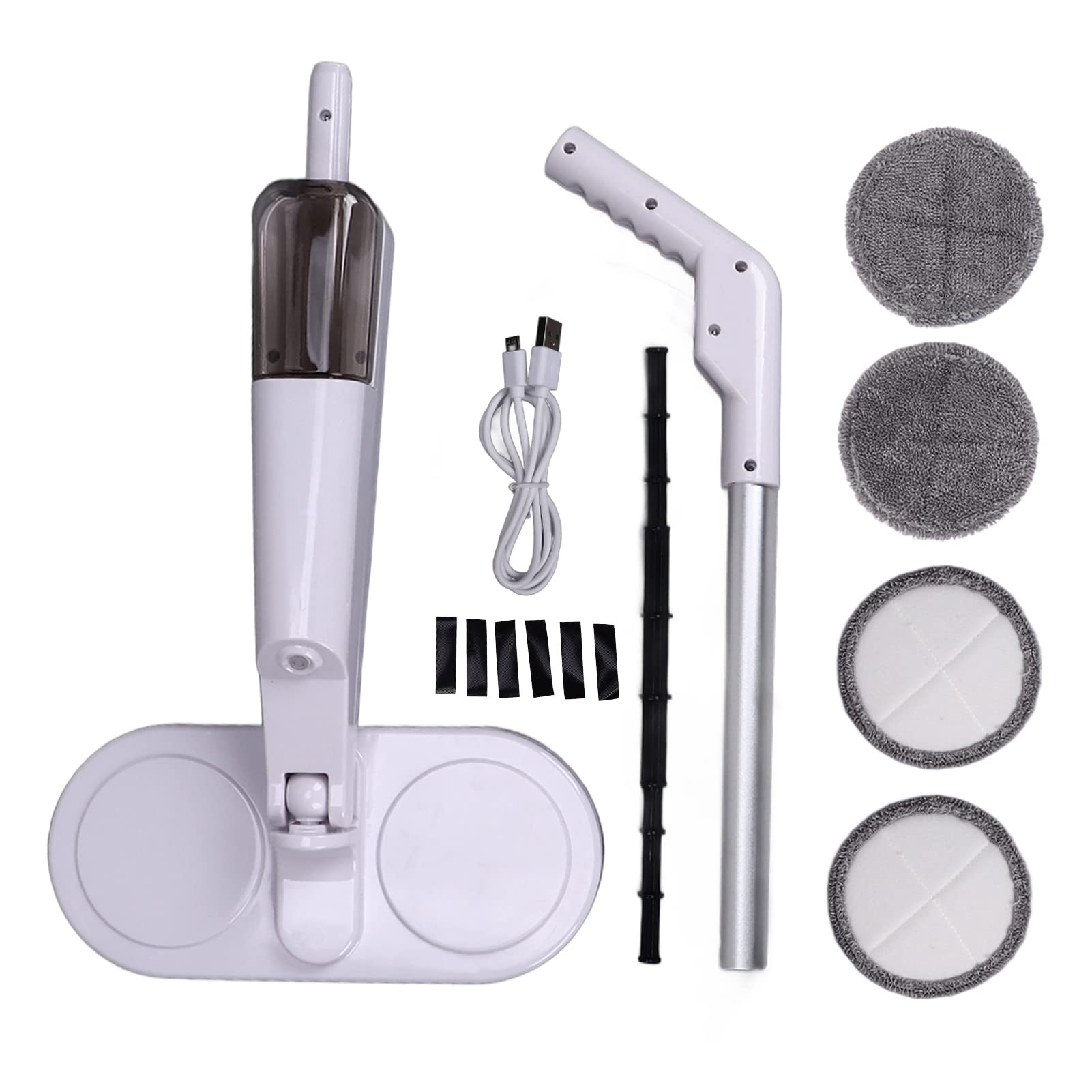 **Cordless Electric Mop - Rechargeable Spin Mop for Wet & Dry Cleaning, Dual Motorized Mop Heads, USB Charging, for Laminate, Hardwood Floors & Bathroom Walls - Perfect for Home, Kitchen, and Pet Hair Removal**