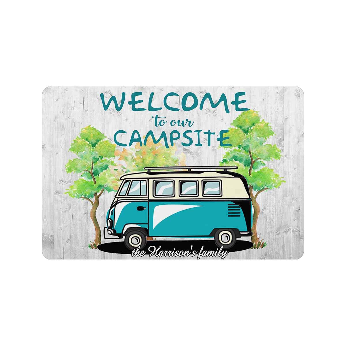 Artsadd Personalized Welcome Doormat - Custom Name & Text, Non-Slip Indoor/Outdoor Rug for Home, Campsite & Travel (24x16 Inches) | Perfect for Front Door, RV, Cabin & Patio Decor