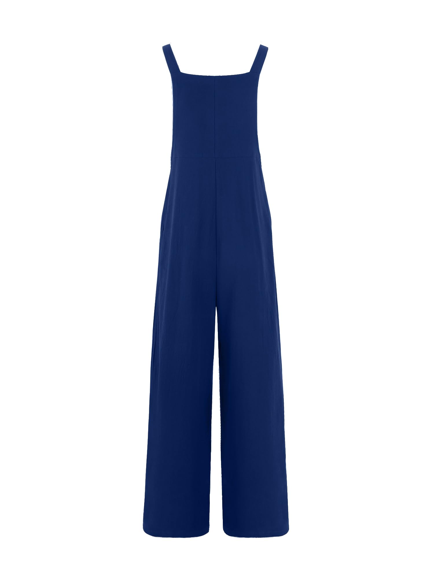 IECCP Women's Cotton Sleeveless Jumpsuit with Pockets - Wide Leg Overalls, Casual Loose Romper for Summer Outings, Beach Wear & Everyday Comfort