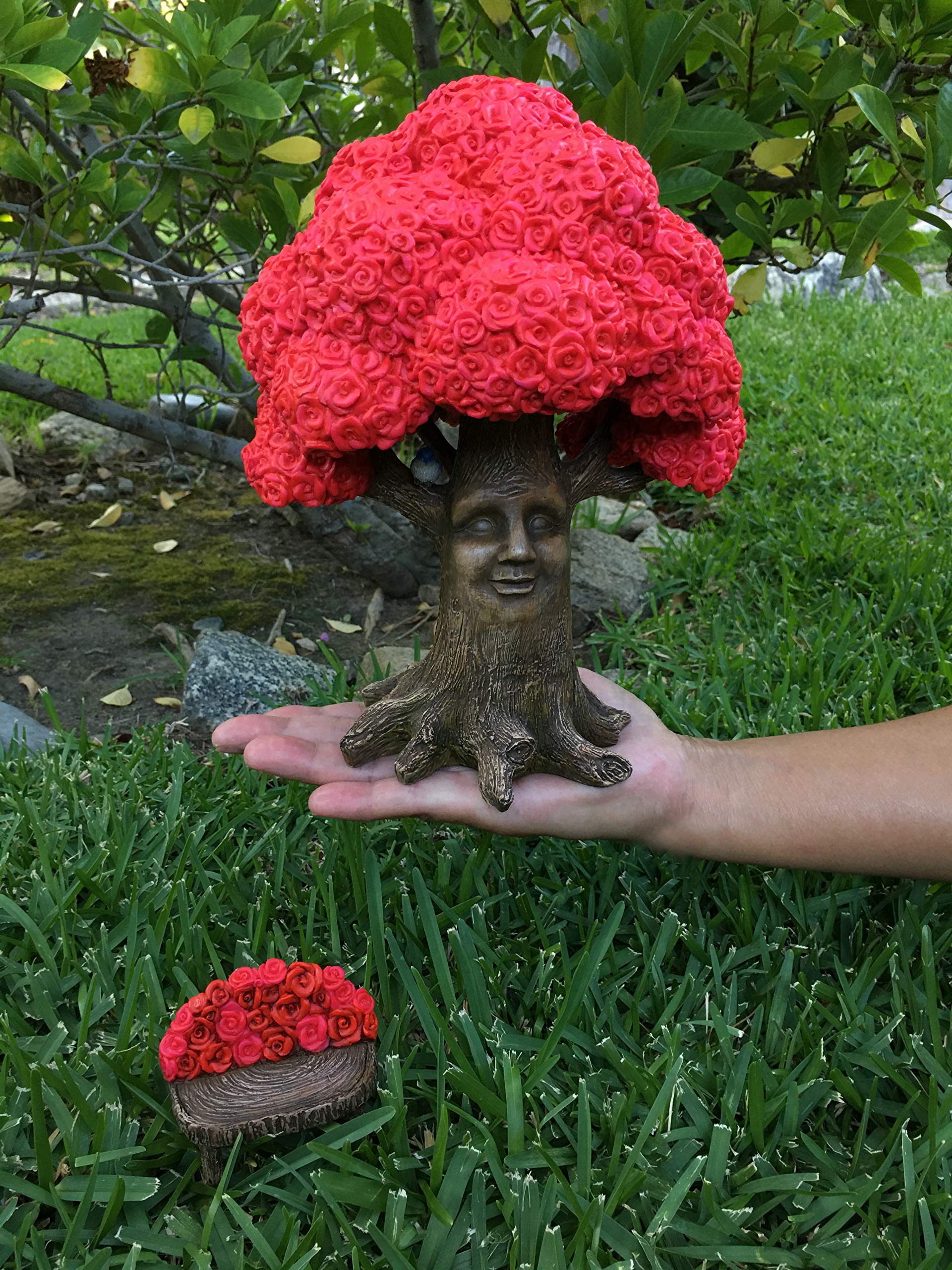 GlitZGlam Fairy Garden Miniature Tree - Mrs. Rose Pink Rose Tree of Azar (9 Inch Tall) for Garden Fairies & Gnomes | Beautiful Azarian Collection Fairy Garden Accessory | Perfect for Fairy Gardens, Terrariums & Home Decor