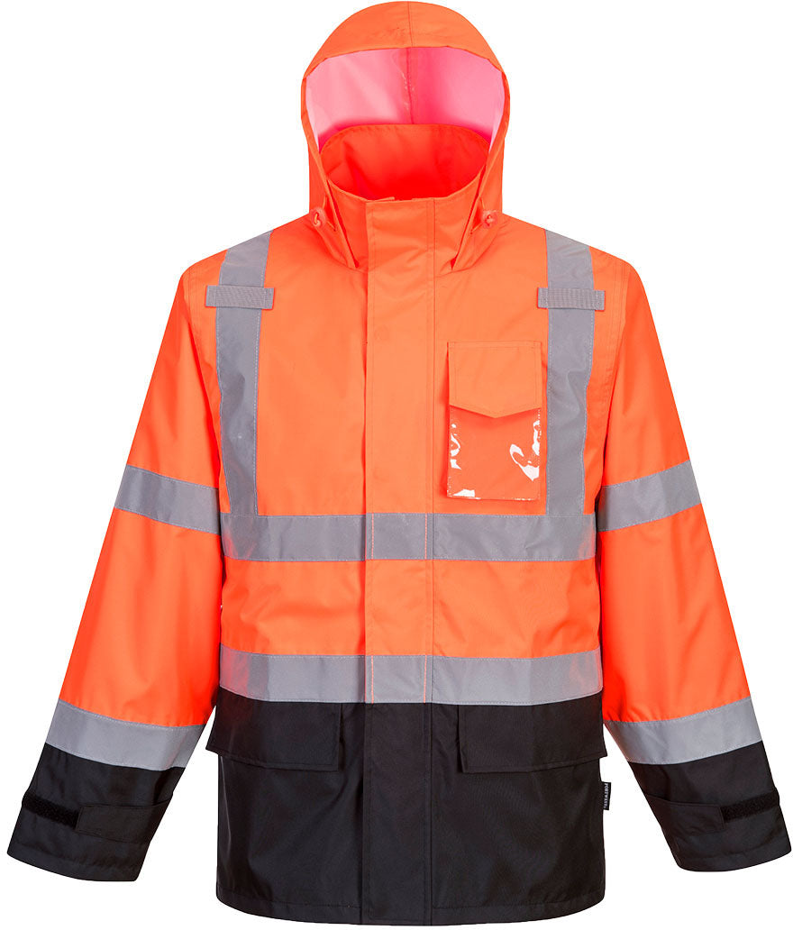 High Visibility Contrast Winter Bomber Jacket - Reflective Safety Jacket for Cold Weather Work & Outdoor Activities