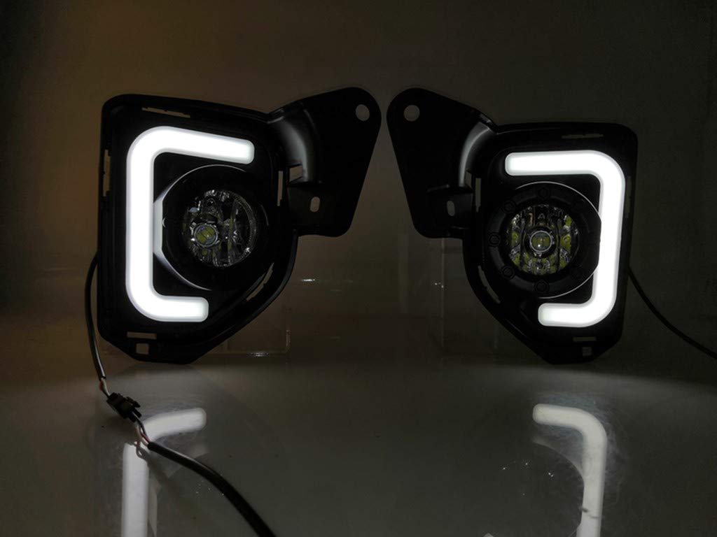 1 Pair LED U-Shaped Daytime Running Fog Lights Kit - DRL Replacement for Toyota Hiace 2014-2016 - Bright White LED Car Lights for Enhanced Visibility & Safety (Perfect for Night Driving, Foggy Conditions & Urban Commuting)