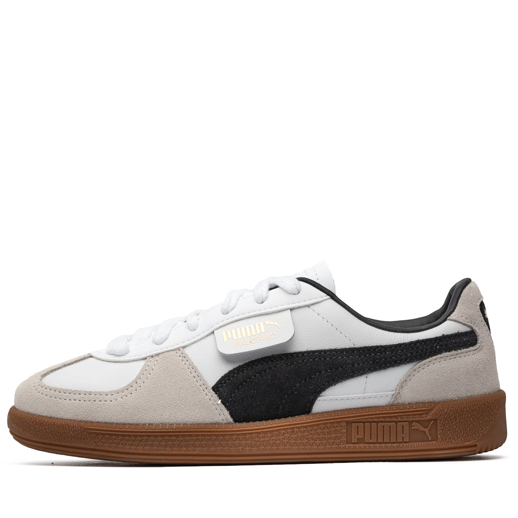 Puma Palermo Leather Sneakers for Men - White/Vapor Grey - Comfortable & Stylish Casual Shoes for Walking, Running & Everyday Wear