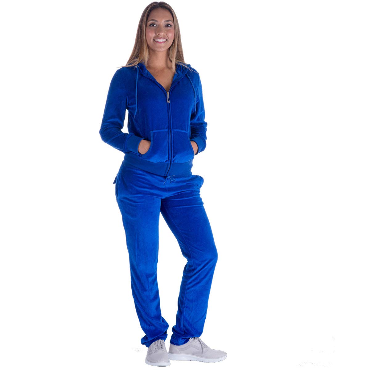 Facitisu Women's Velour Tracksuit Set - 2 Piece Jogging Outfit with Hoodie & Sweatpants for Gym, Yoga & Casual Wear