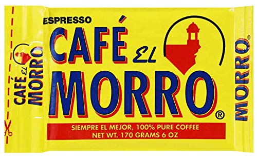 Premium Café El Morro Dark Roast Espresso Ground Coffee - 6 oz (Pack of 4) | Gourmet Vacuum Sealed Coffee for Espresso Machines & French Press | Perfect for Home Brewing & Office Use
