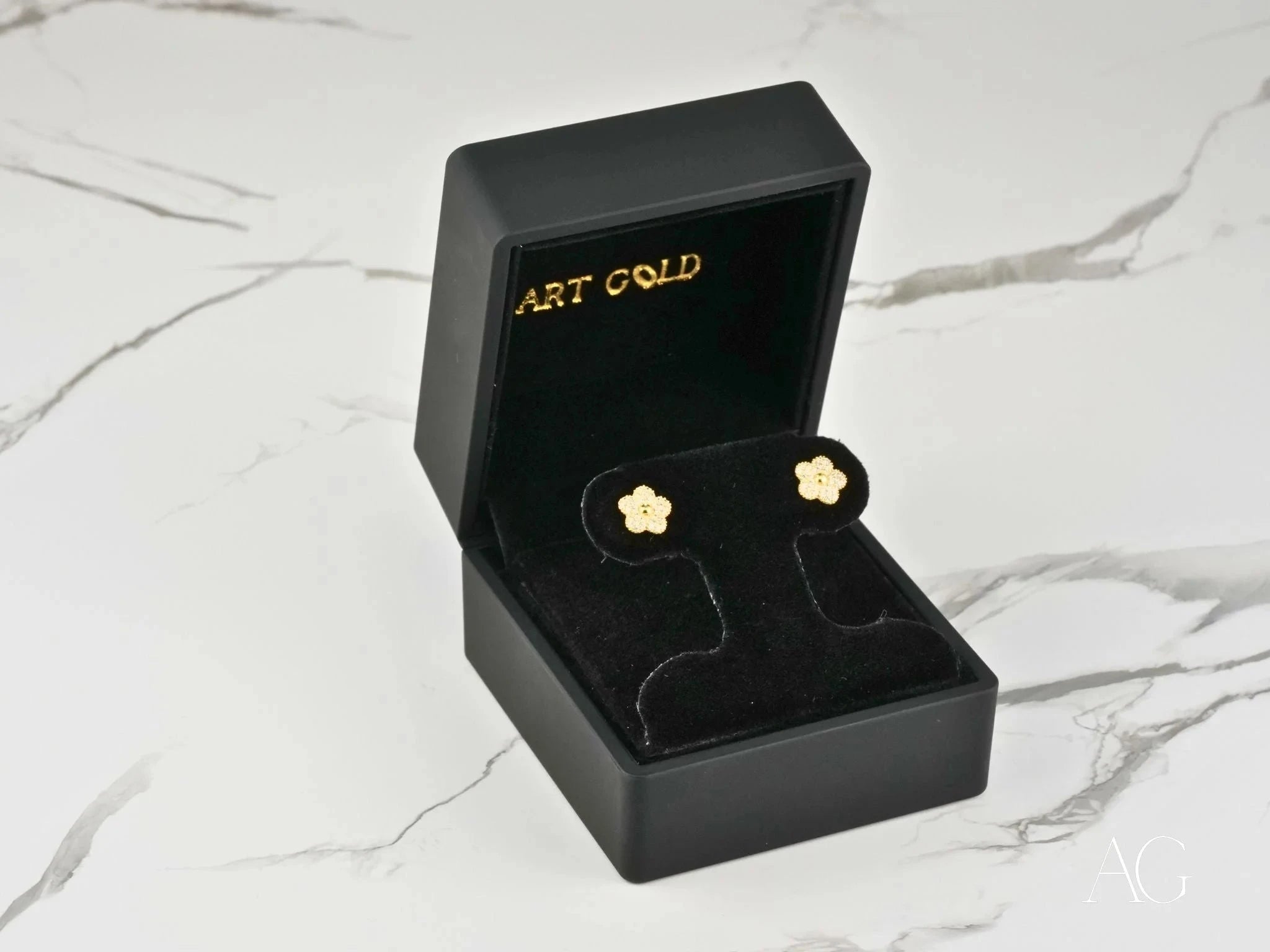 18K Gold CZ Flower Earrings for Women - Elegant Blossom Sparkle Dangle Earrings - Perfect Gift for Birthday, Anniversary & Wedding Jewelry