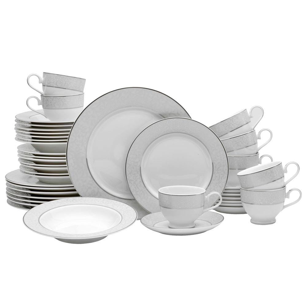 40-Piece Parchment Dinnerware Set - Service for 8 - Elegant Tableware for Dinner Parties, Holidays & Everyday Use