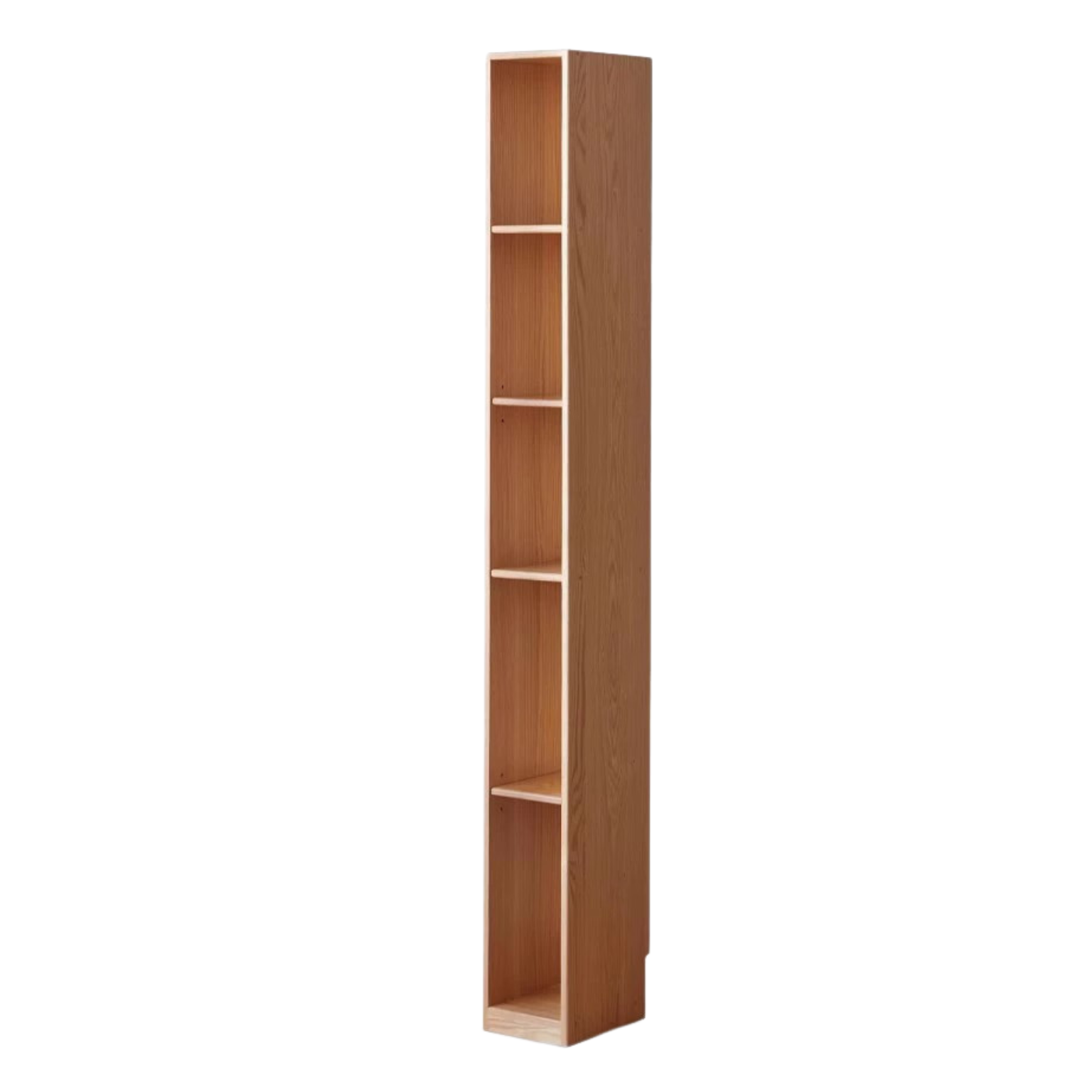 Oak Solid Wood Ultra Narrow Bookcase - Space-Saving Bookshelf for Small Rooms, Apartments & Home Office | Durable & Stylish Storage Solution