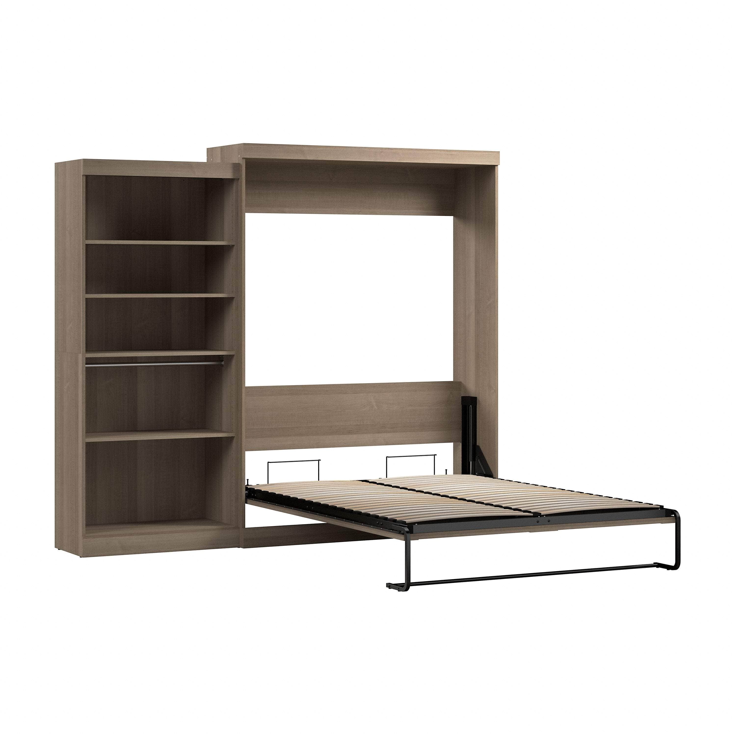 Pur Queen Murphy Wall Bed with Closet Organizer (101W) - 7 Color Options | Space-Saving Wall Bed for Small Apartments, Guest Rooms & Home Offices