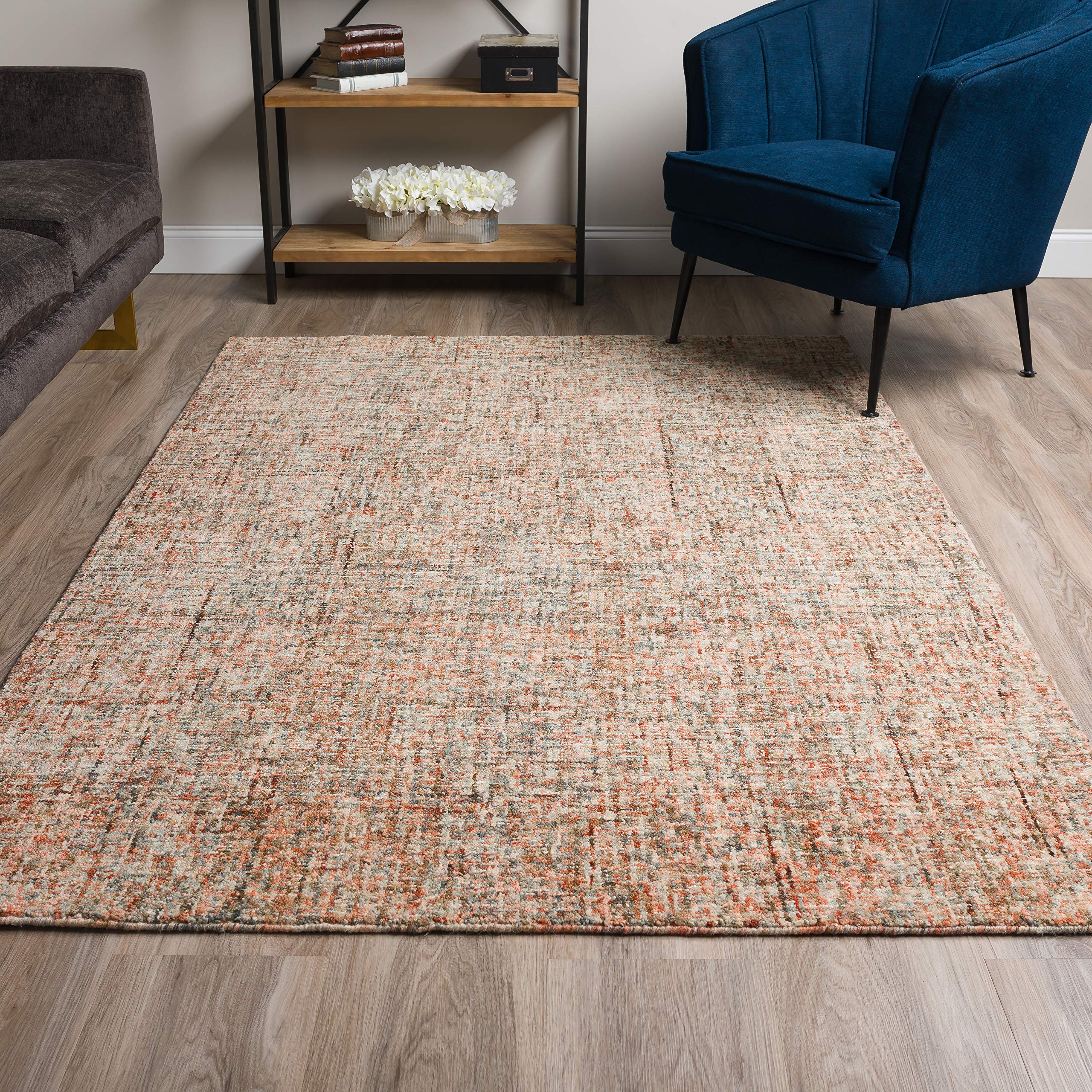 Addison Eastman Variegated Solid Rust 8' x 10' Area Rug - Soft Non-Slip Living Room Rug for Home Decor, Bedroom, Dining Room & Office