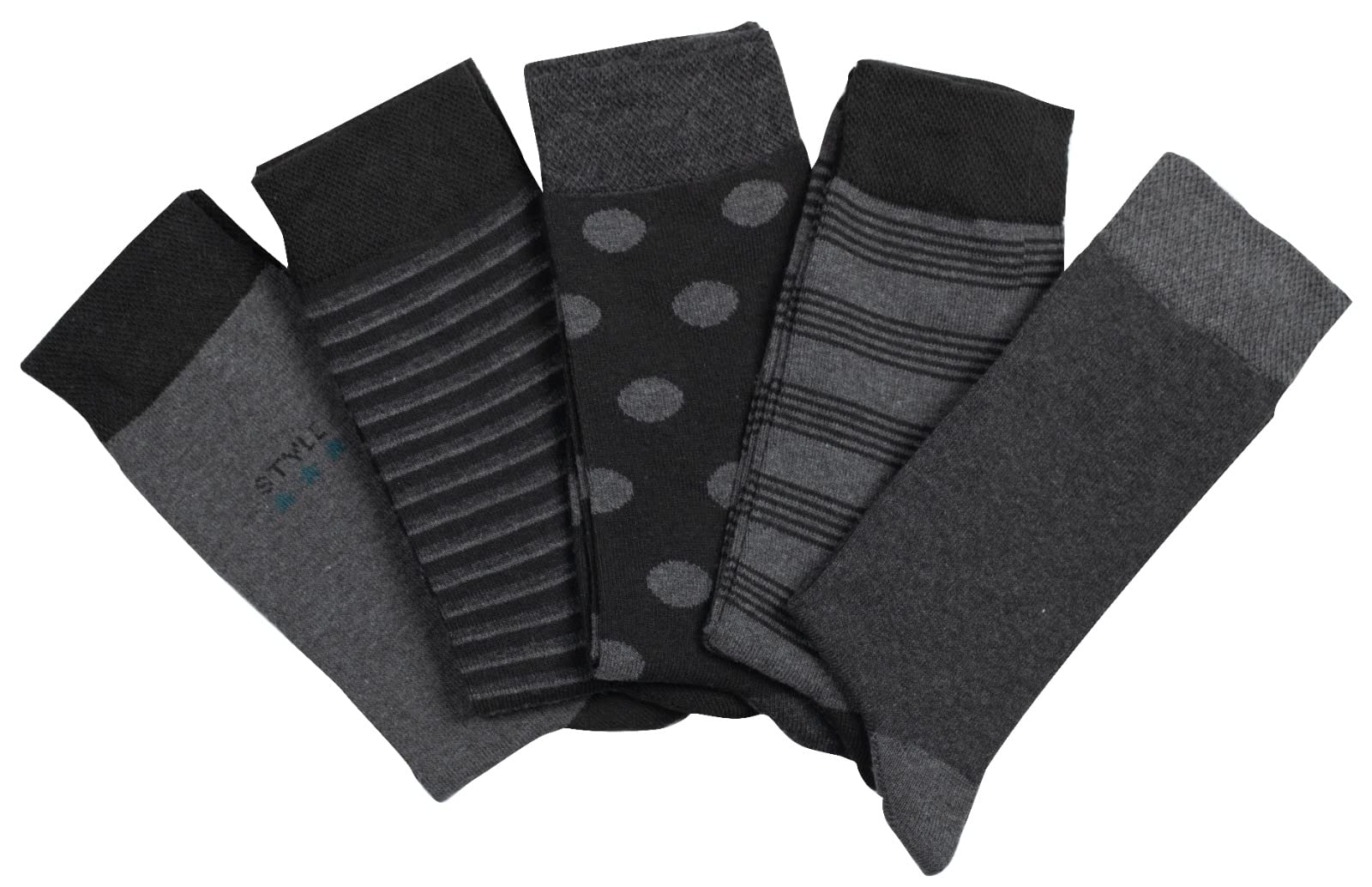 CEOBERRY Men's Classic Cotton Dress Socks 5-Pack - Breathable Casual Office Socks for Men Size 10-13 - Perfect for Business, Work & Formal Occasions