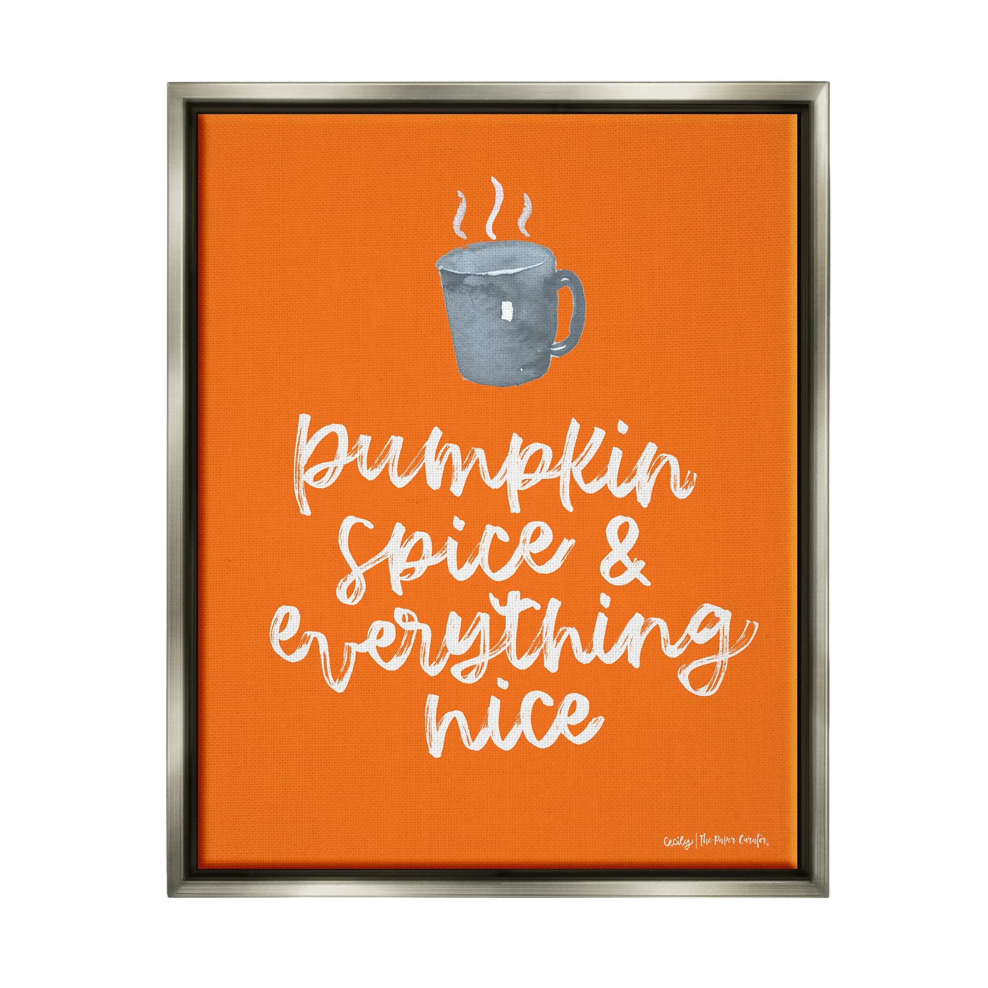 Stupell Industries Pumpkin Spice Coffee Mug with Fall Calligraphy Design by Cecily Moore - Perfect for Autumn Mornings, Thanksgiving Gatherings & Cozy Home Decor