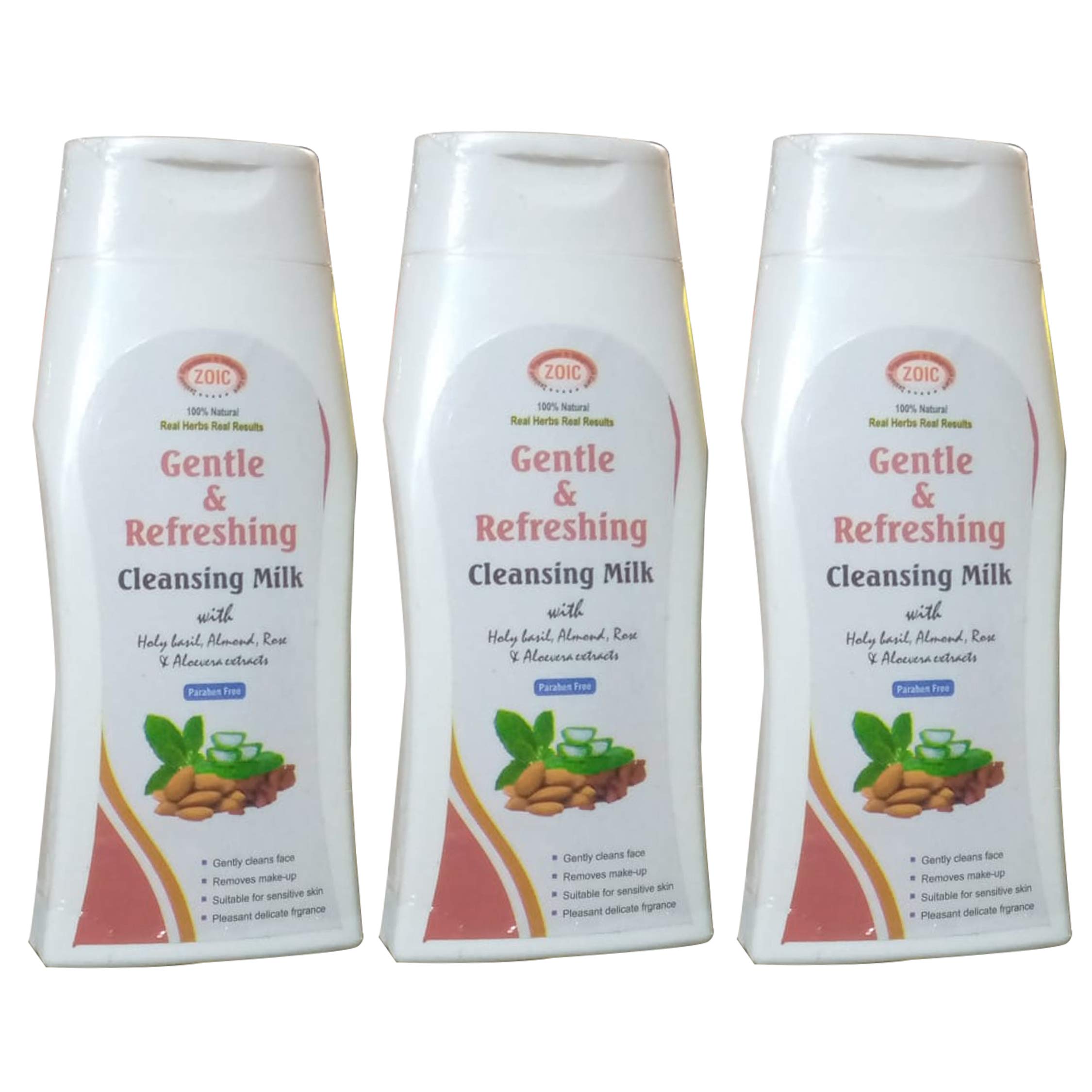 ZOIC Gentle & Refreshing Cleansing Milk 80ml (Pack of 3) - Hydrating Facial Cleanser for Sensitive Skin - Perfect for Daily Skincare Routine & Travel