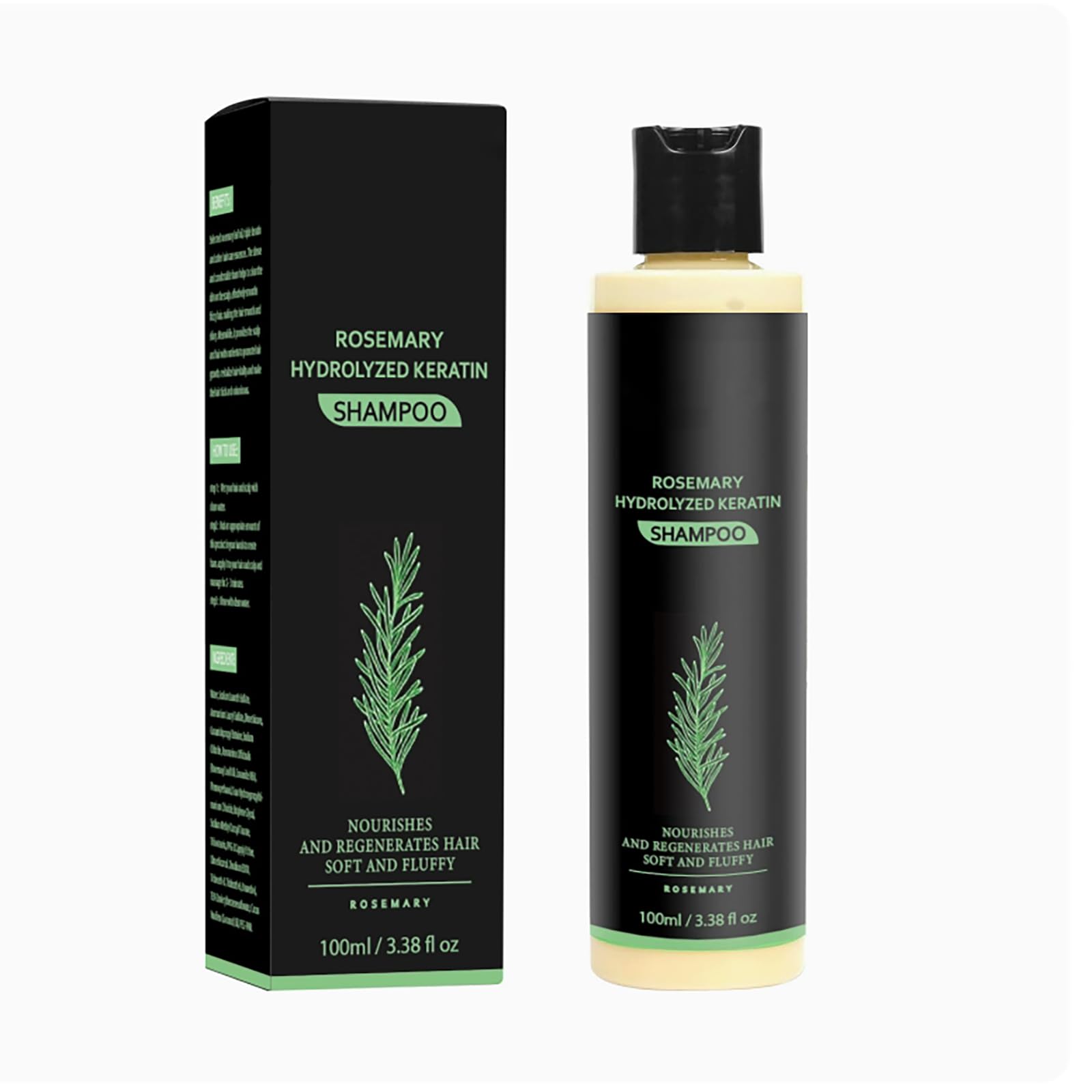 Organic Rosemary Hair Growth Shampoo with Hydrolyzed Keratin & Rosemary Oil - Nourishing & Regenerating Formula for All Hair Types - Men & Women - Perfect for Thinning Hair, Hair Loss & Scalp Care