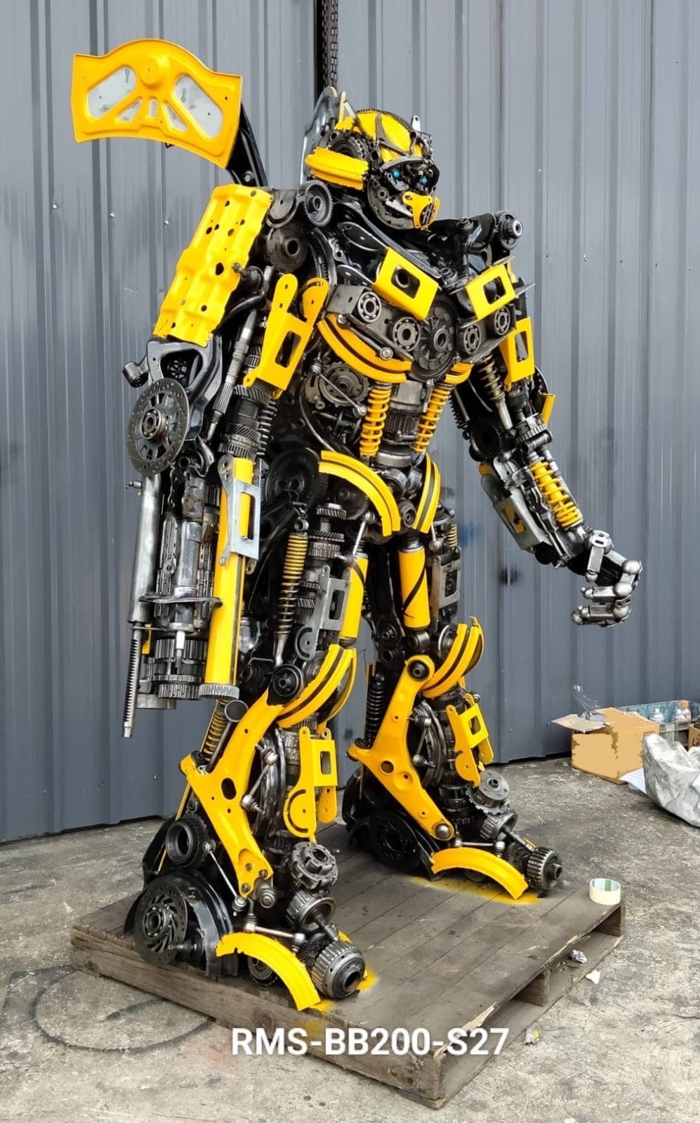 79 Bumblebee Inspired Recycled Metal Art Sculpture - Handmade Eco-Friendly Wall Decor for Home, Office & Garden - Unique Gift Idea for Nature Lovers & Transformers Fans
