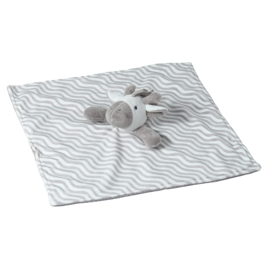 CREVENT Soft Plush Animal Face Security Blankets for Boys & Girls - Grey Zebra Baby Blanket | Perfect Baby Shower Gift, Newborn Comfort Blanket, Toddler Nap Time & Nursery Essential