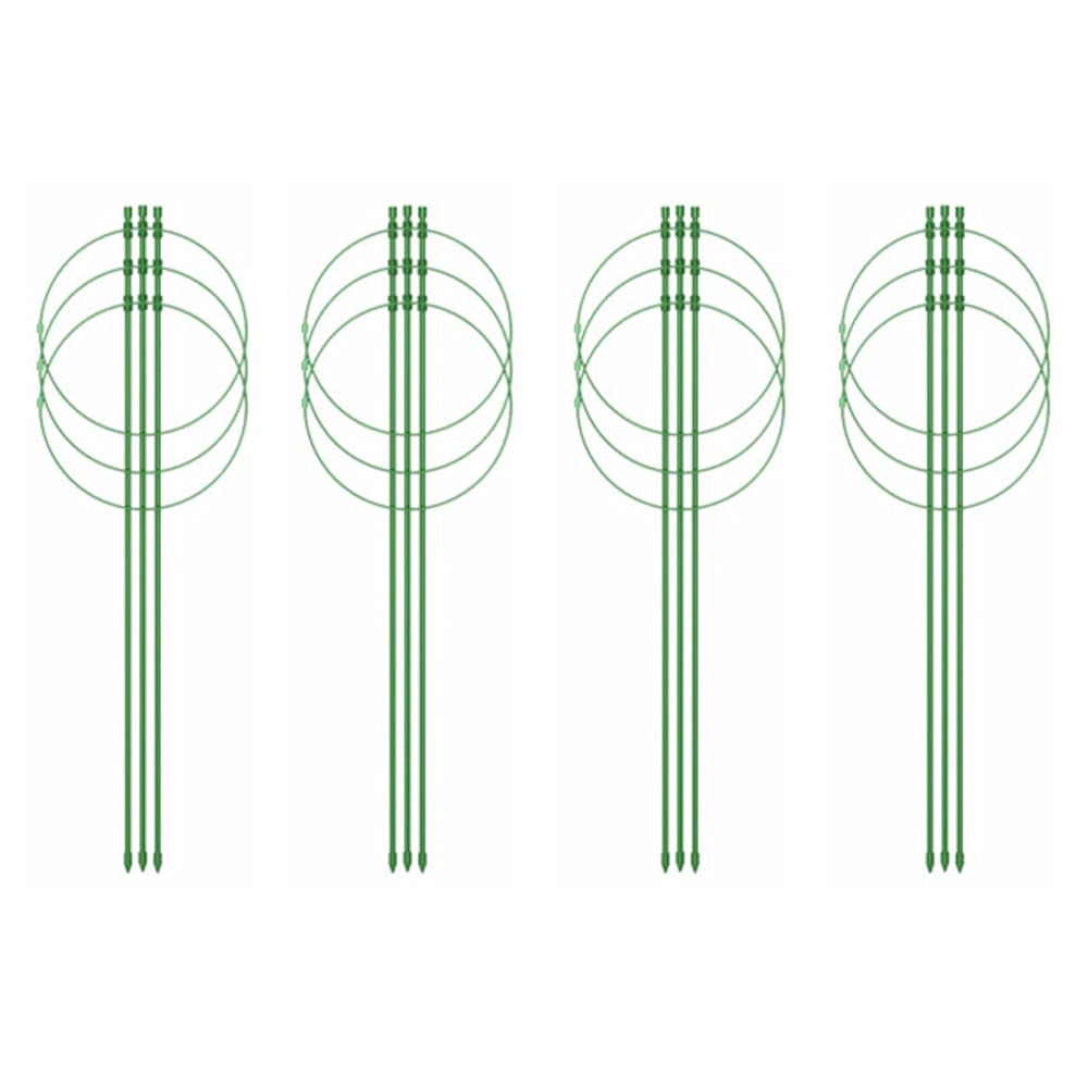 Adjustable Garden Plant Support Rings - 4 Pack Trellis for Climbing Vegetables, Flowers & Fruits | Sturdy Plant Cage with Flexible Rings for Tomatoes, Peas, Cucumbers | Perfect for Backyard, Patio & Indoor Gardening