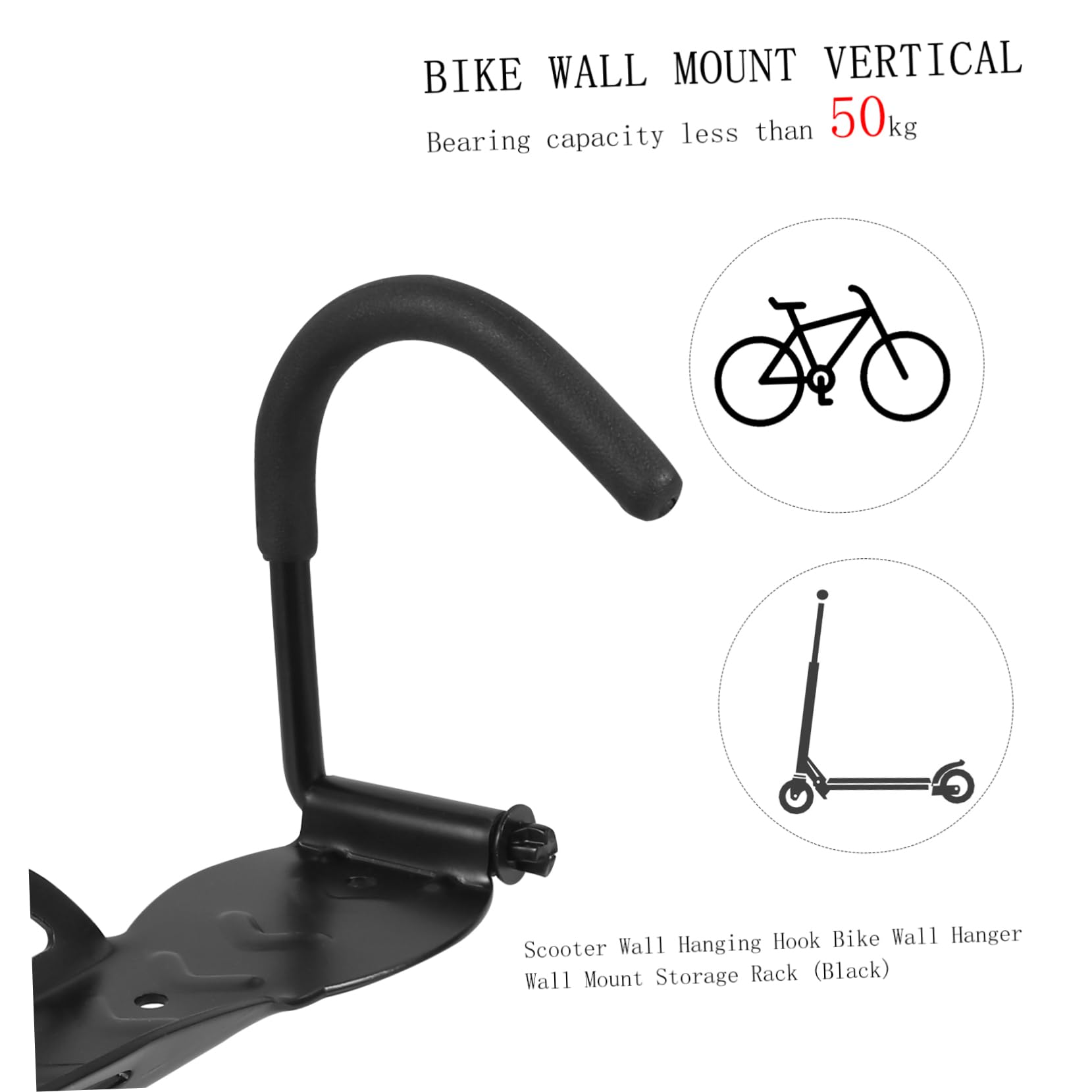 Vertical Bike Wall Mount Hanger - Space-Saving Bike Rack for Home & Garage Storage
