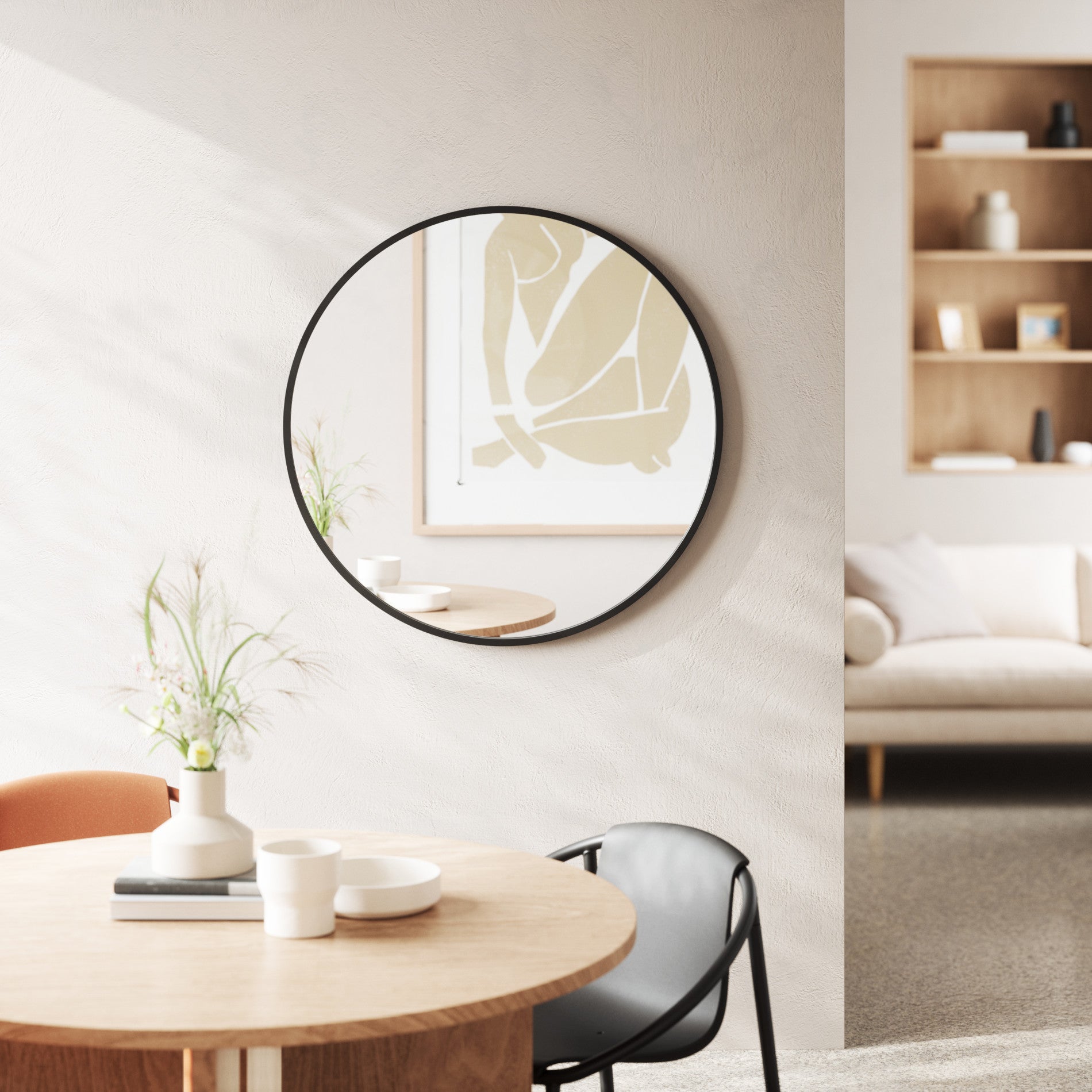 Stylish Round Wall Mirror for Home Decor - Perfect for Living Room, Bedroom & Bathroom | Durable & Shatterproof Design