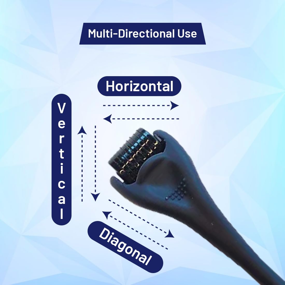 Men's Derma Roller 0.5mm with 540 Titanium Needles for Hair Growth & Thickening | Repair Damaged Hair & Activate Follicles | Reduce Hair Loss & Acne Scars | Safe & Effective Skincare Tool | Perfect for Home Hair Care & Facial Treatment