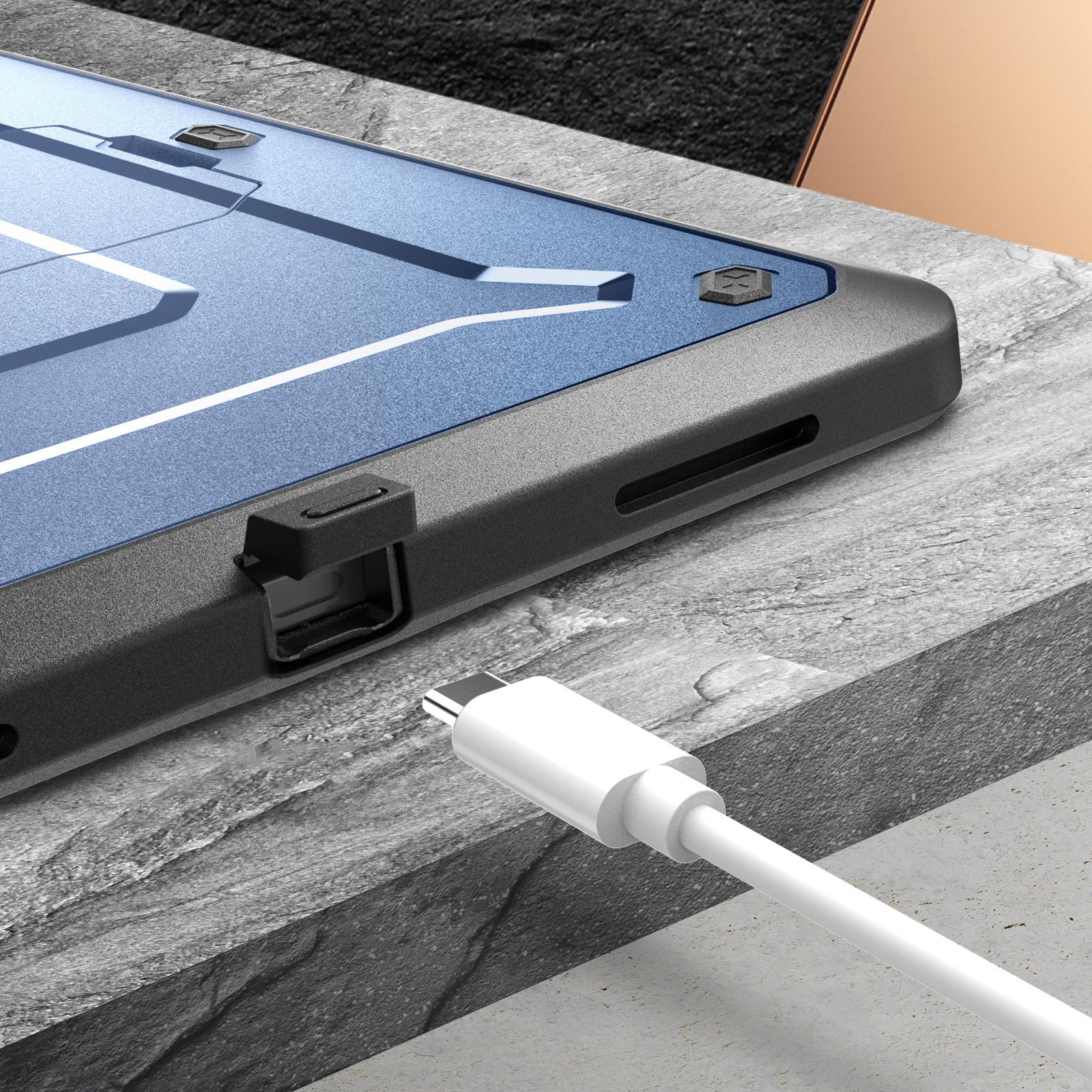 2021 iPad Pro 11 Inch Unicorn Beetle Pro Rugged Protective Case - Metallic Blue | Shockproof & Drop Proof Cover for Work, Travel & Outdoor Use