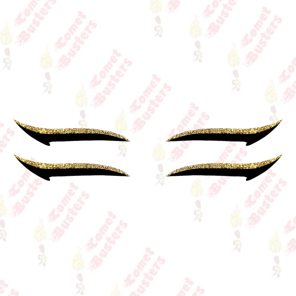Comet Busters Glitter Gold Eyeliner Stickers (EYE032) - Waterproof Self-Adhesive Eye Makeup Stickers for Parties, Halloween, Cosplay & Special Occasions
