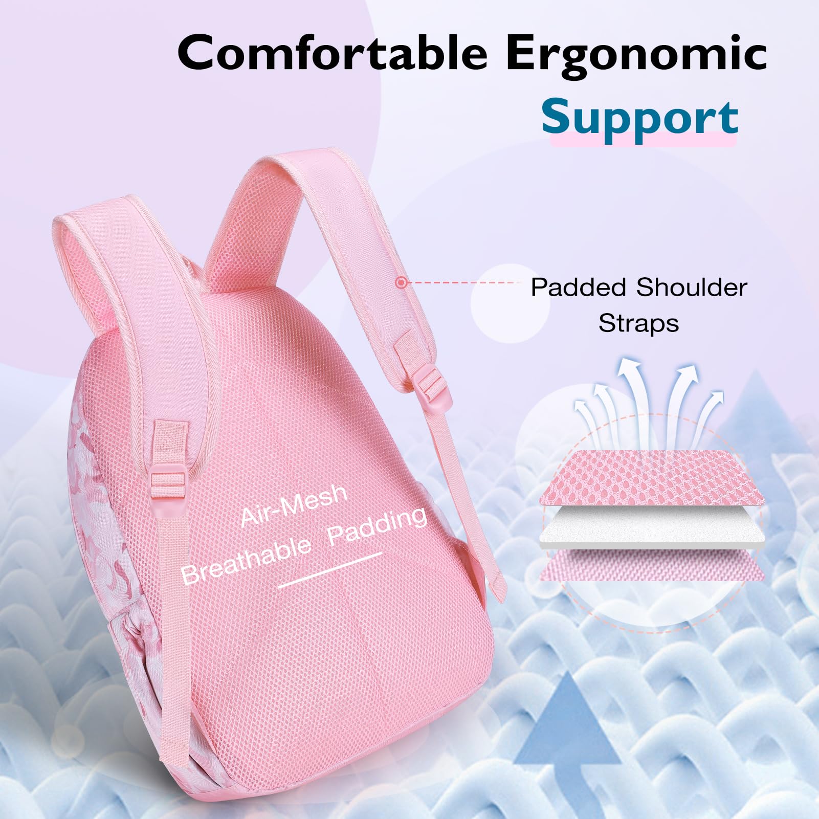 Mommore Lightweight Water-Resistant School Backpack for Girls & Boys - Durable Bookbag for Elementary Students - Perfect for School, Travel & Daily Use
