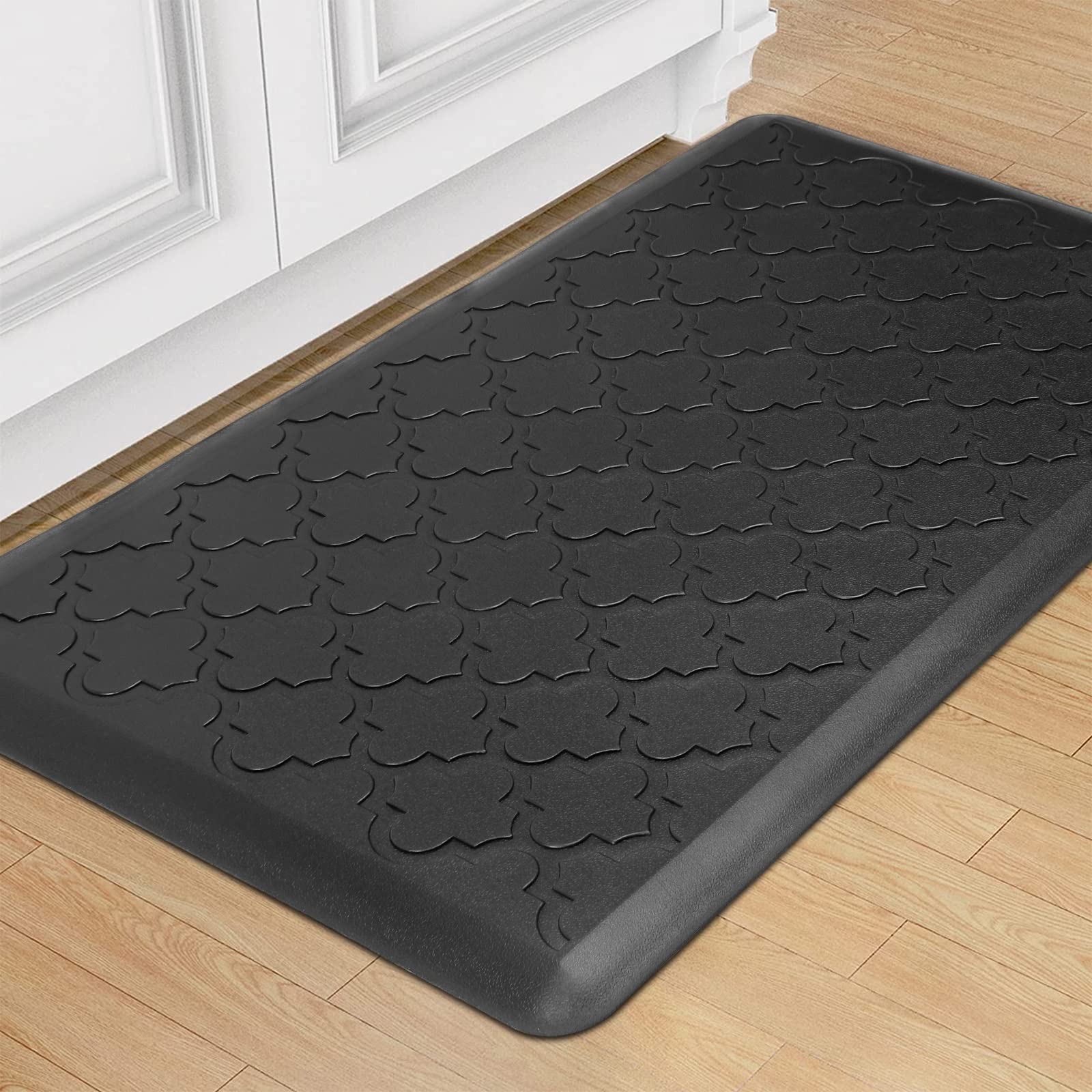 HEBE Anti-Fatigue Kitchen Mat - Non-Slip Cushioned Floor Mat 17.3x28 Inch, Waterproof Standing Desk Mat for Kitchen, Sink & Laundry - Comfortable Kitchen Rug for Long Standing & Cooking