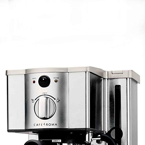 Breville ESP8XL Cafe Roma Stainless Steel Espresso Machine - 15 Bar Pump, Milk Frother, Compact 9x9x12 Inches for Home & Office Use - Silver