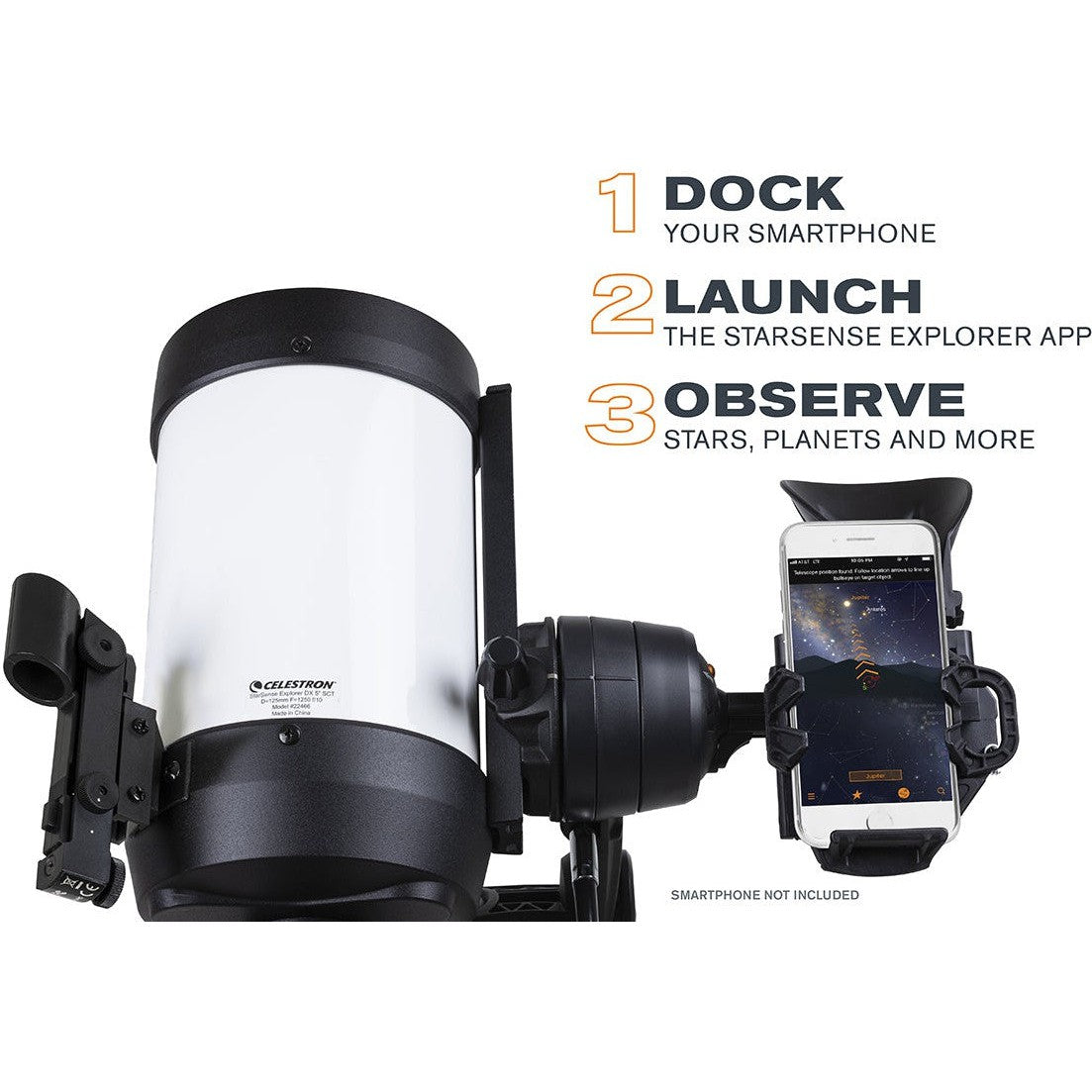Celestron StarSense Explorer DX 5 Smartphone App Enabled Schmidt-Cassegrain Telescope - Astronomy Telescope for Adults & Beginners with Star Navigation App - Perfect for Stargazing, Astrophotography & Backyard Astronomy